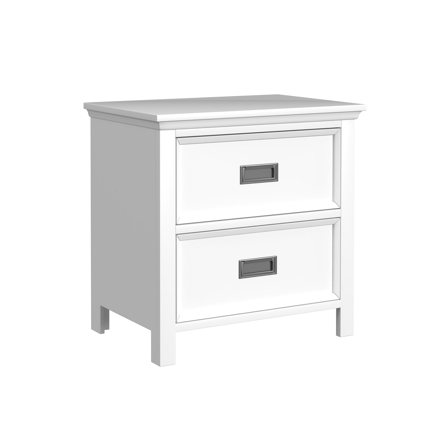 Hampton Kids 2-Drawer Nightstand with USB in White - Tampa Furniture Outlet