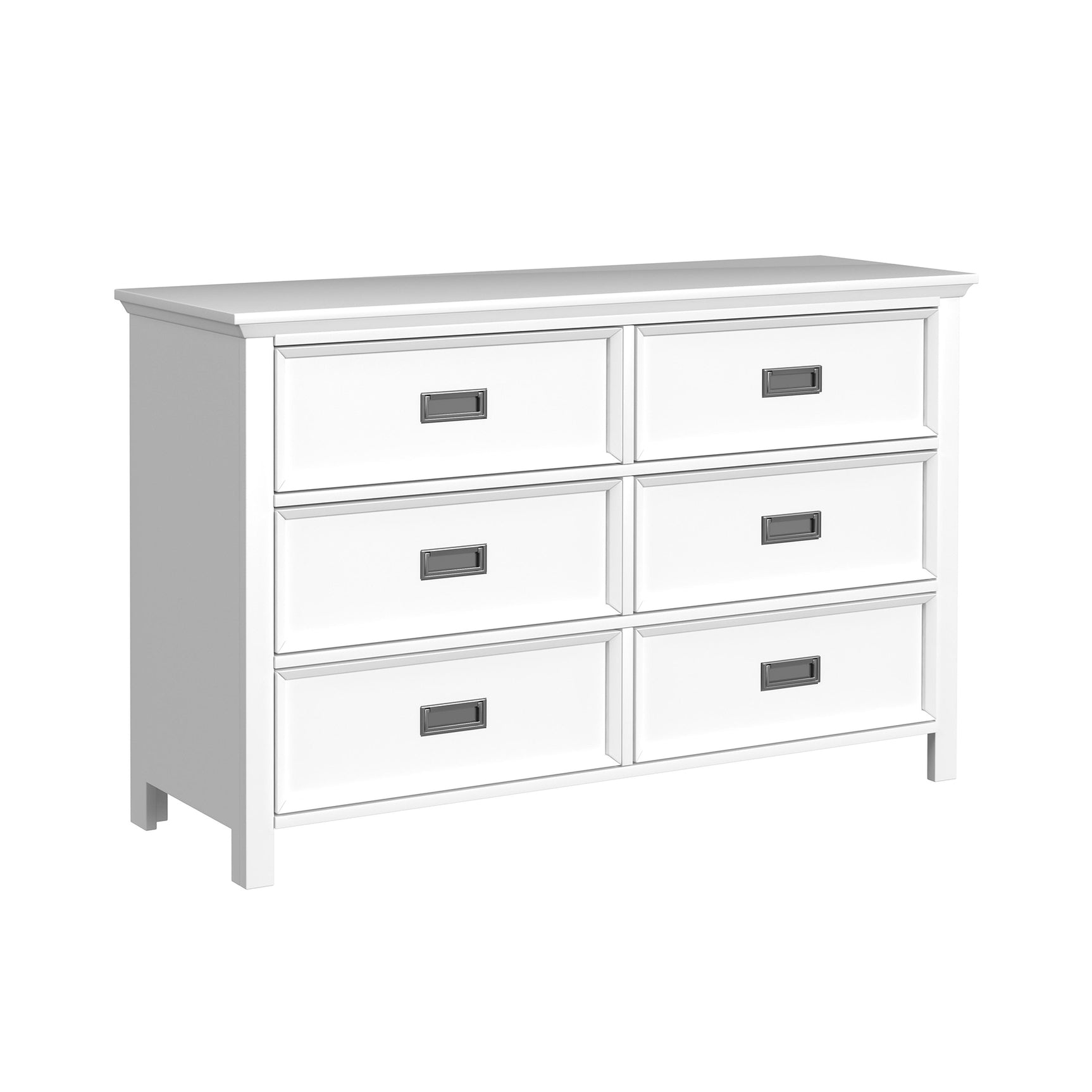 Hampton Kids 6-Drawer Dresser in White - Tampa Furniture Outlet