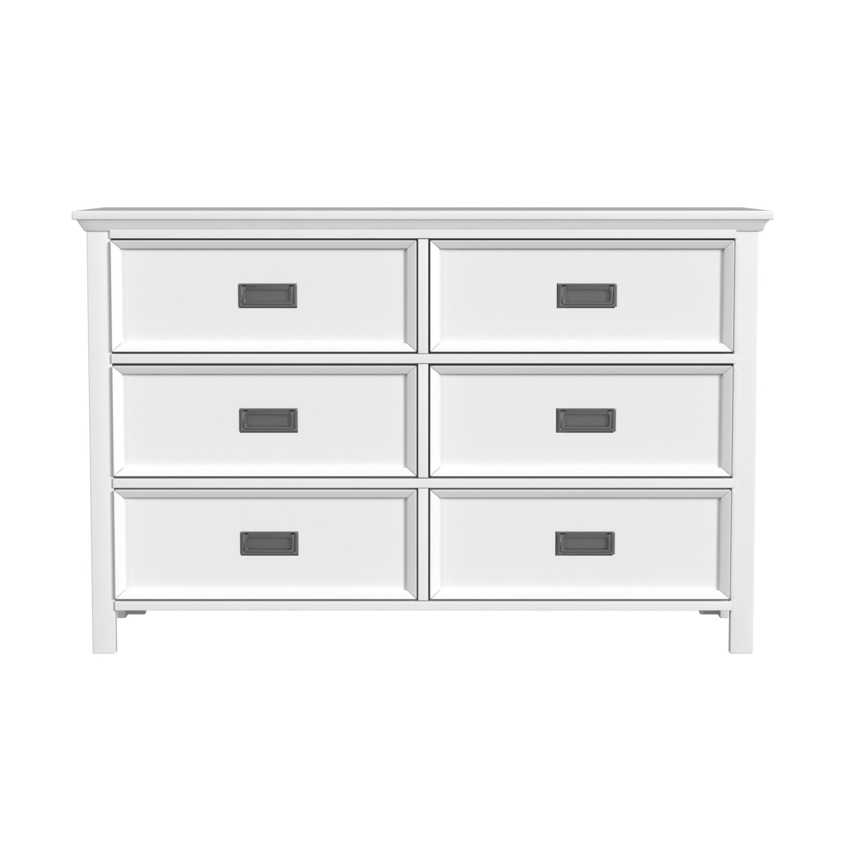 Hampton Kids 6-Drawer Dresser in White - Tampa Furniture Outlet