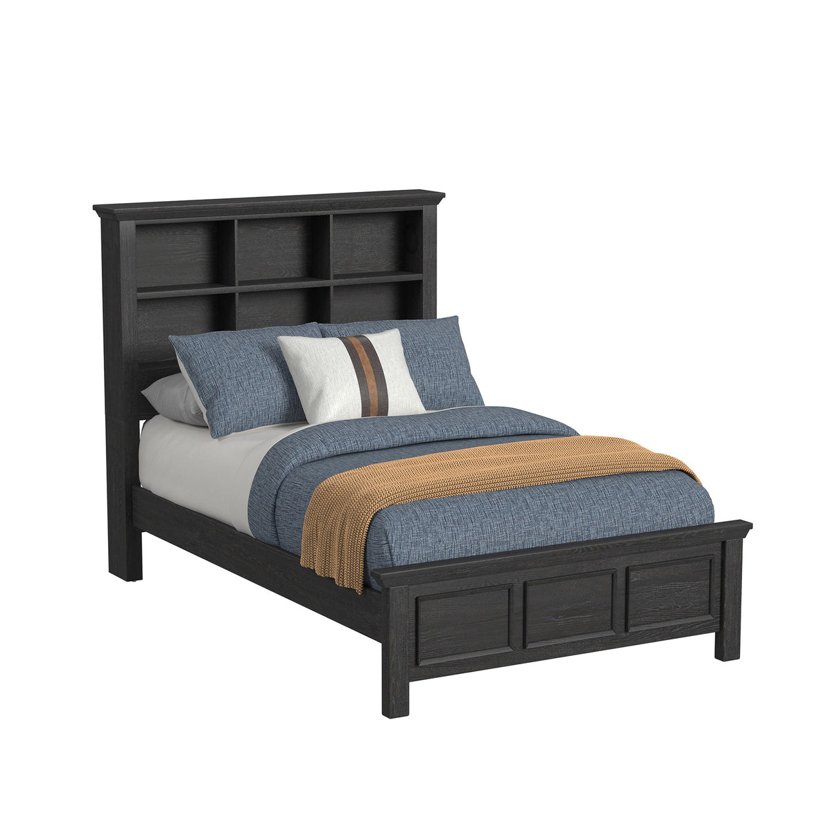 Hampton Kids Full Bookcase Bed in Charcoal