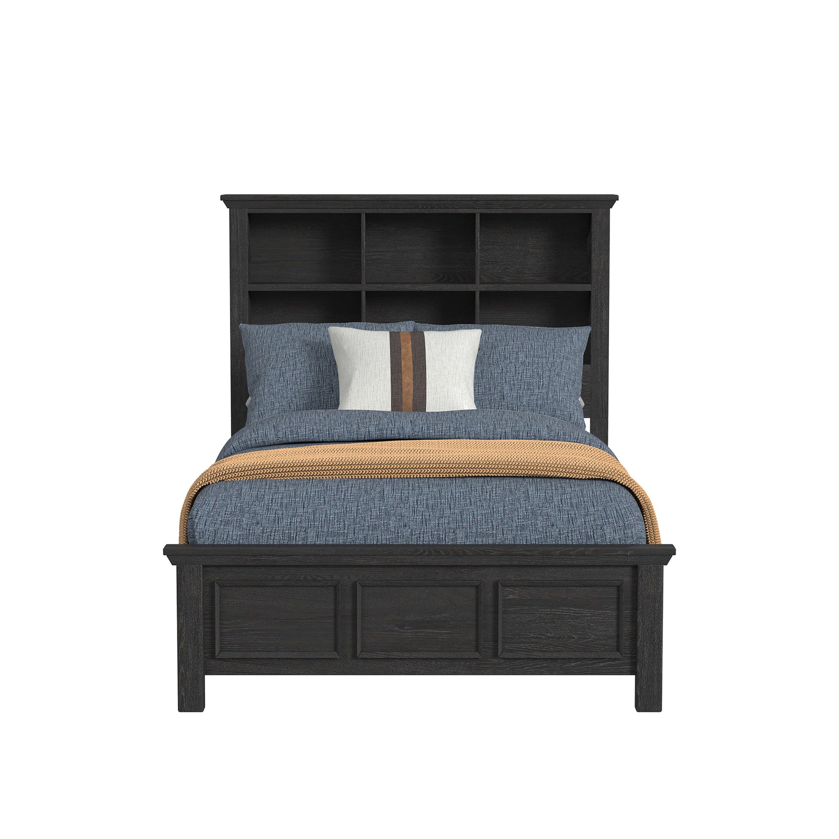 Hampton Kids Full Bookcase Bed in Charcoal - Tampa Furniture Outlet