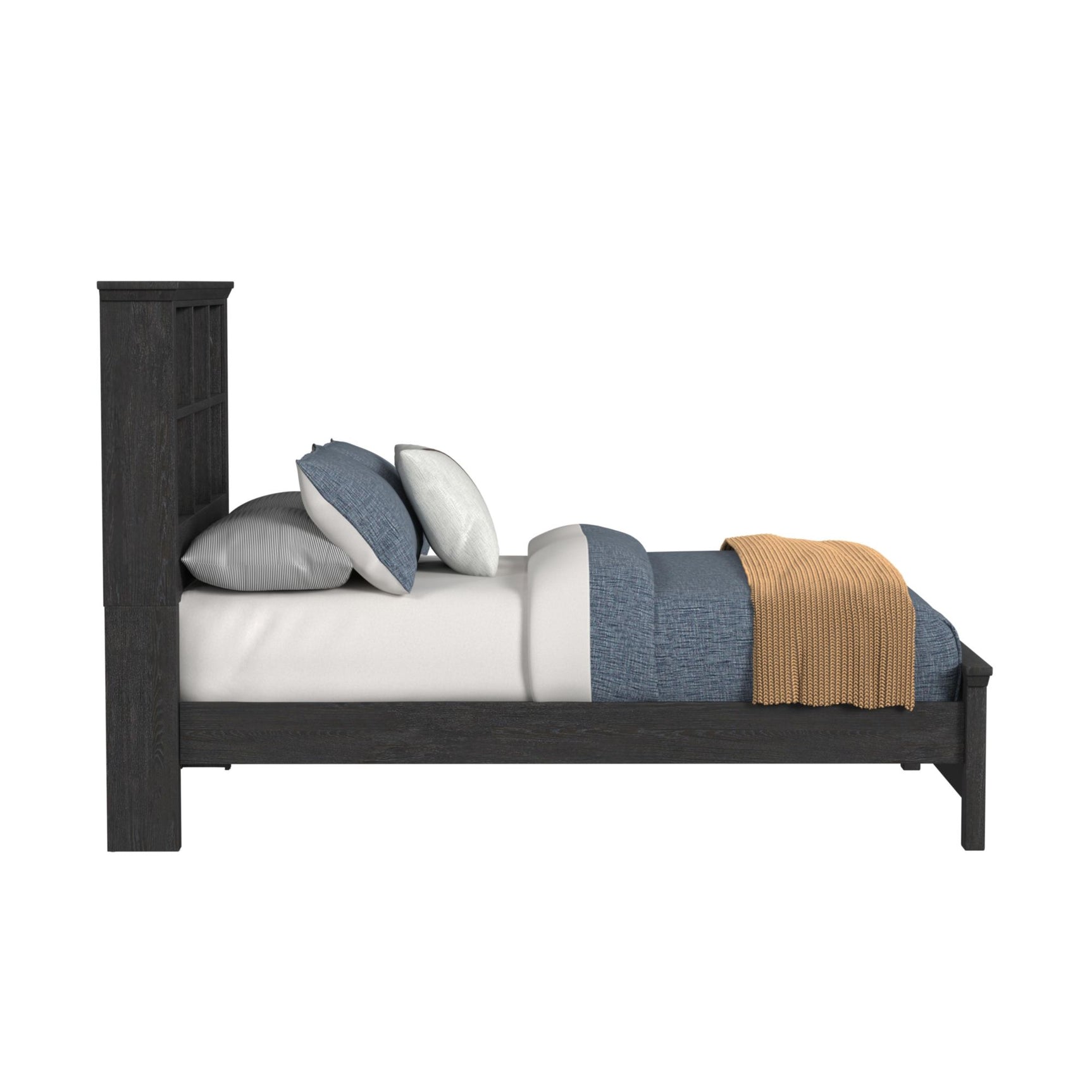 Hampton Kids Full Bookcase Bed in Charcoal - Tampa Furniture Outlet