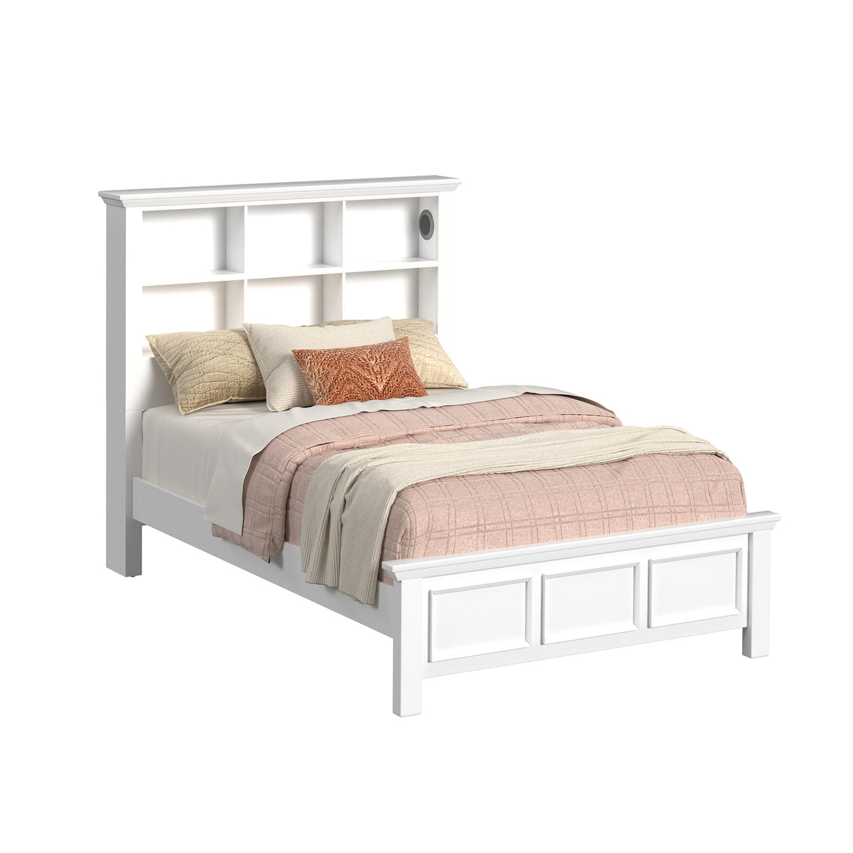 Hampton Kids Full Bookcase Bed in White