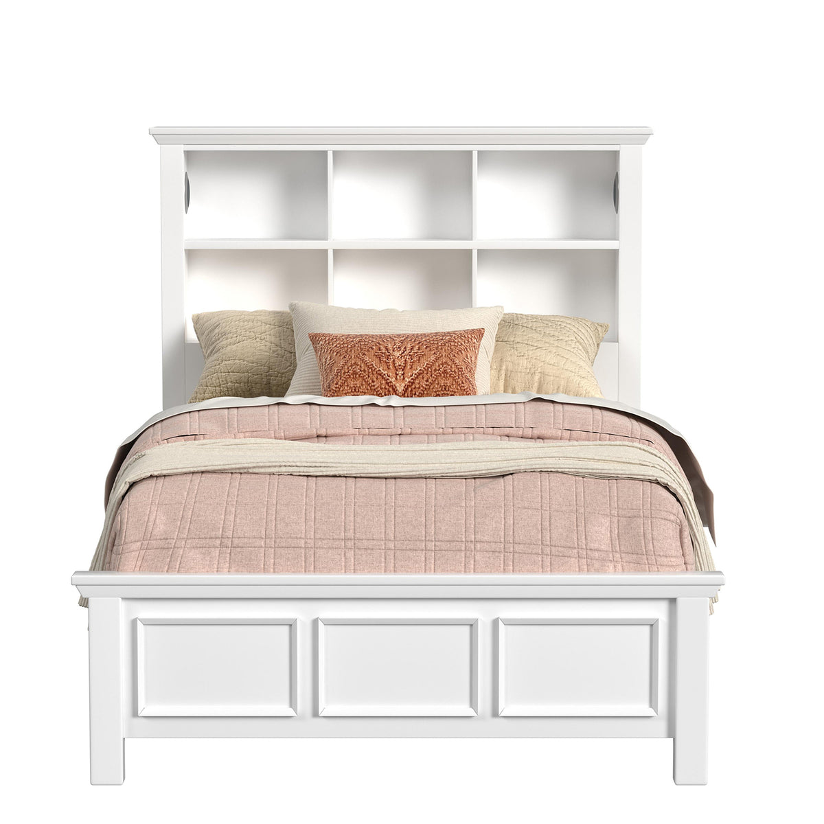 Hampton Kids Full Bookcase Bed in White