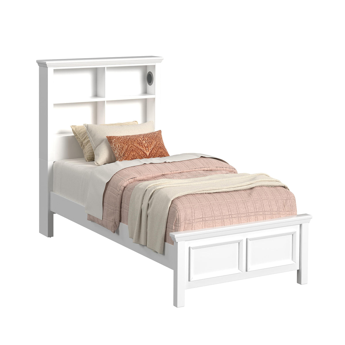 Hampton Kids Twin Bookcase Bed in White