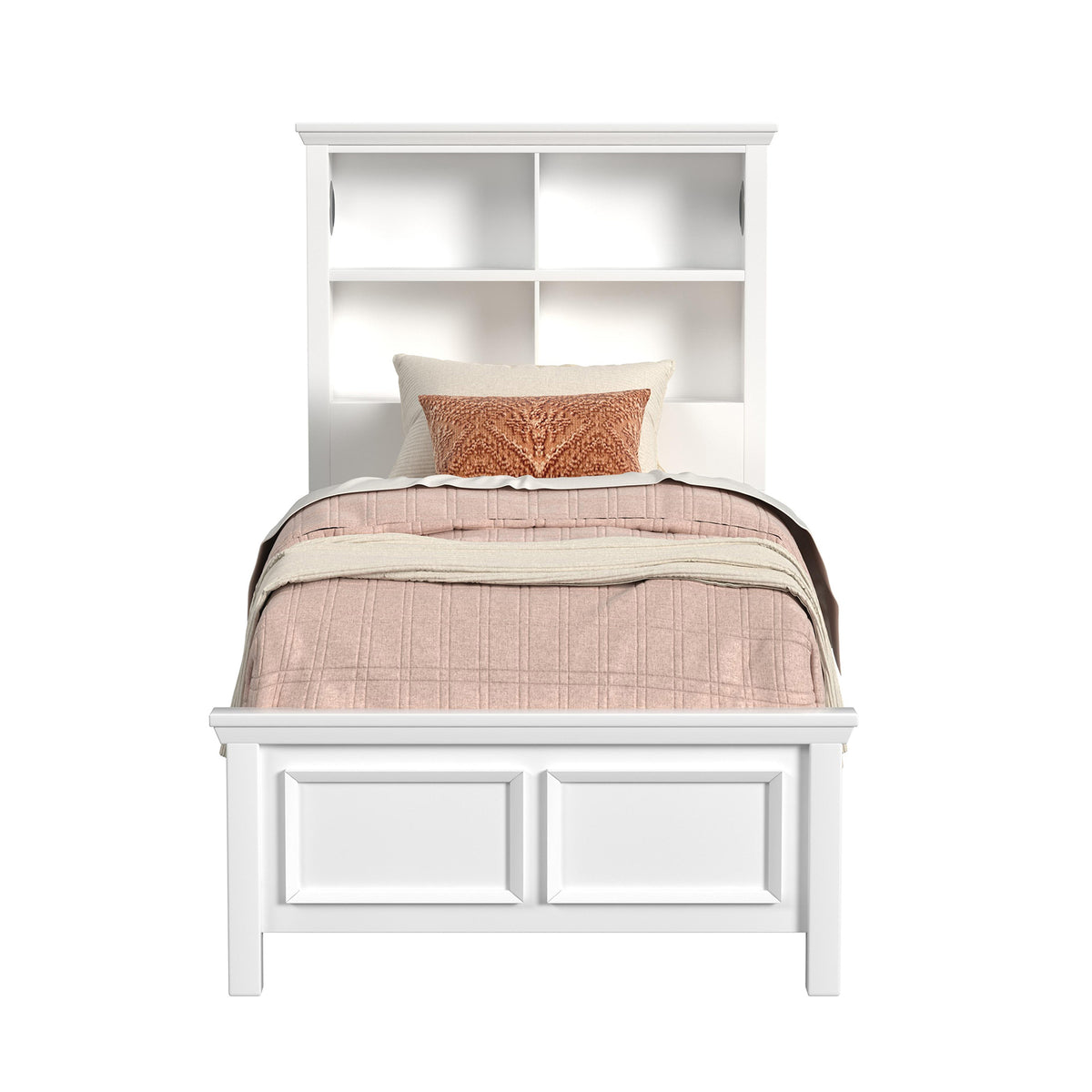 Hampton Kids Twin Bookcase Bed in White