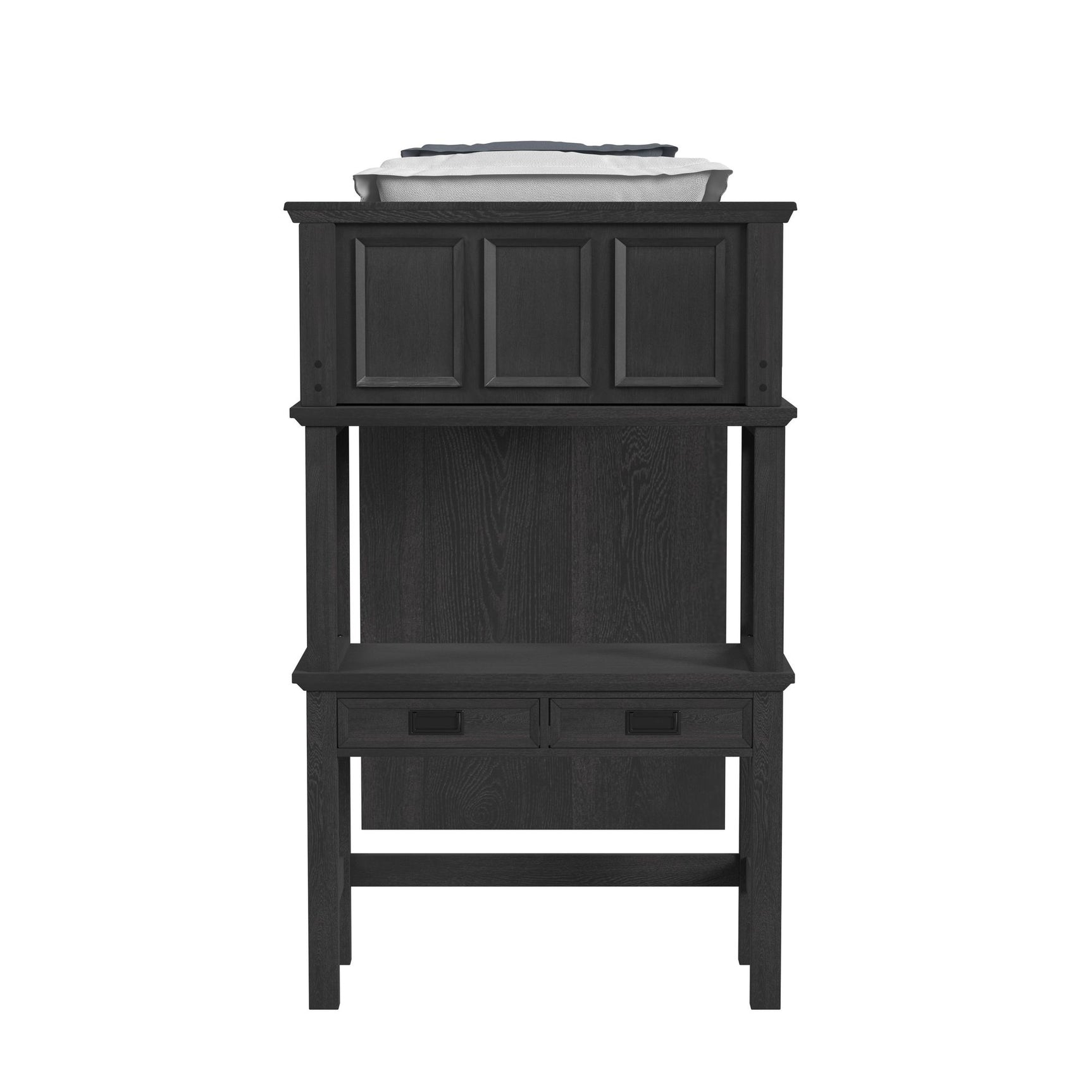 Hampton Kids Twin Loft with Staircase and Desk with Speaker in Charcoal - Tampa Furniture Outlet