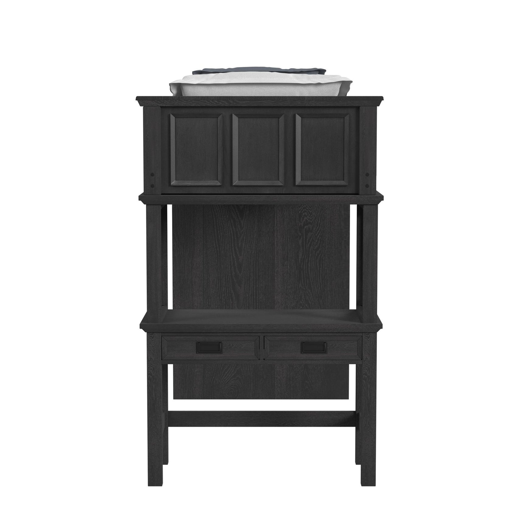 Hampton Kids Twin Loft with Staircase and Desk with Speaker in Charcoal