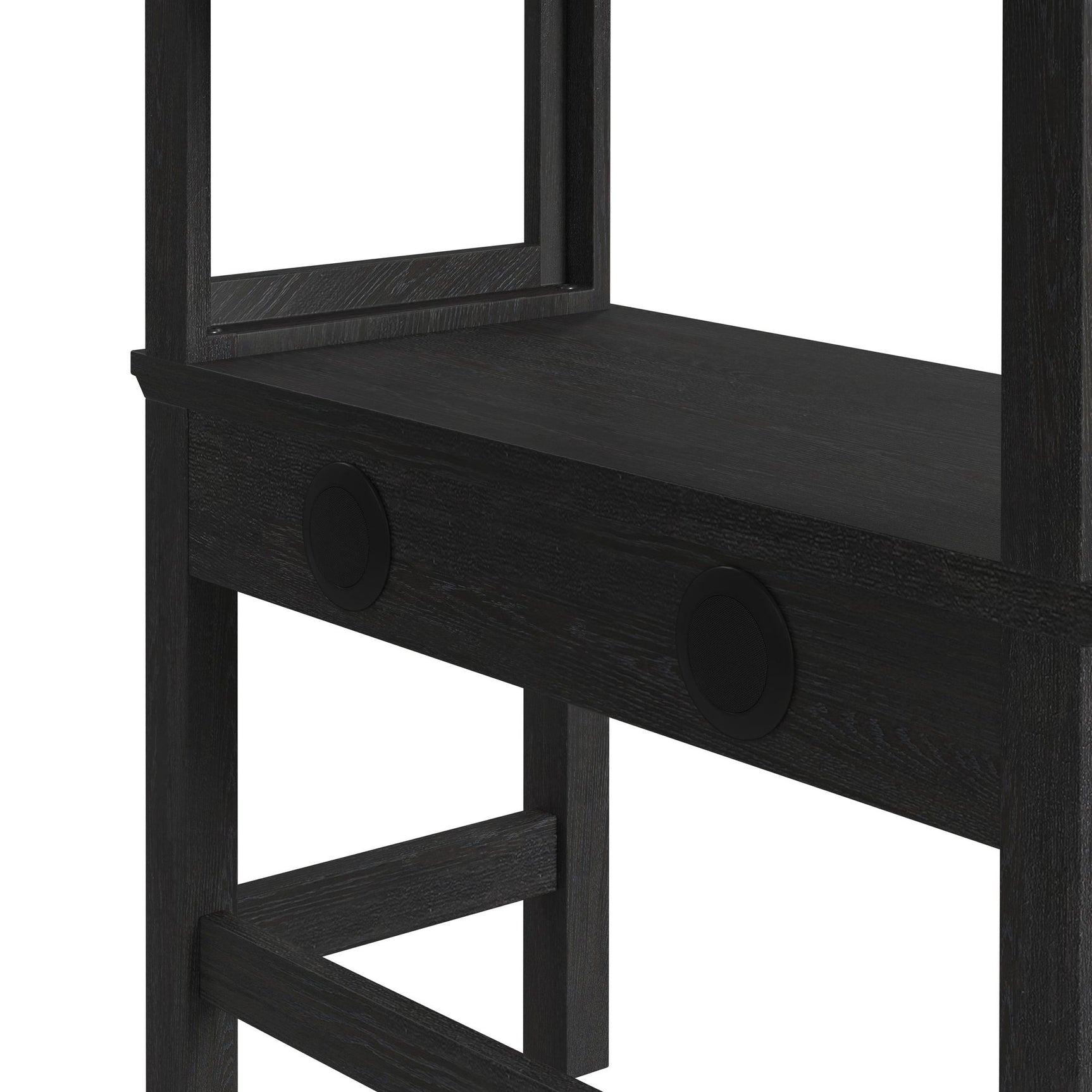 Hampton Kids Twin Loft with Staircase and Desk with Speaker in Charcoal - Tampa Furniture Outlet