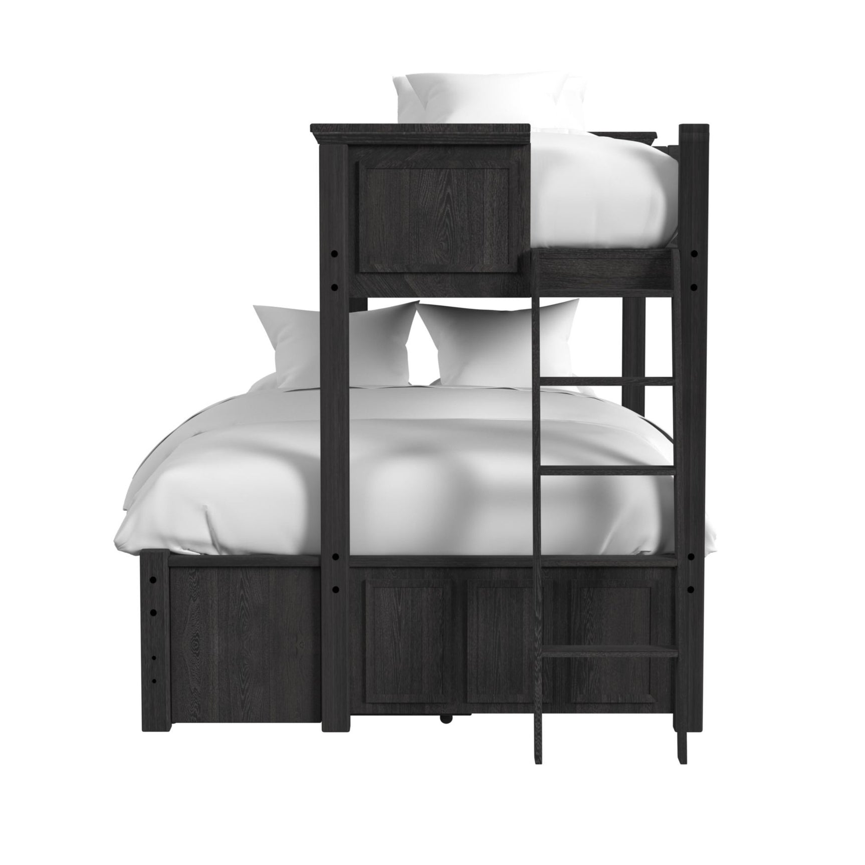 Hampton Kids Twin Over Full Bunk with Ladder and Trundle in Charcoal