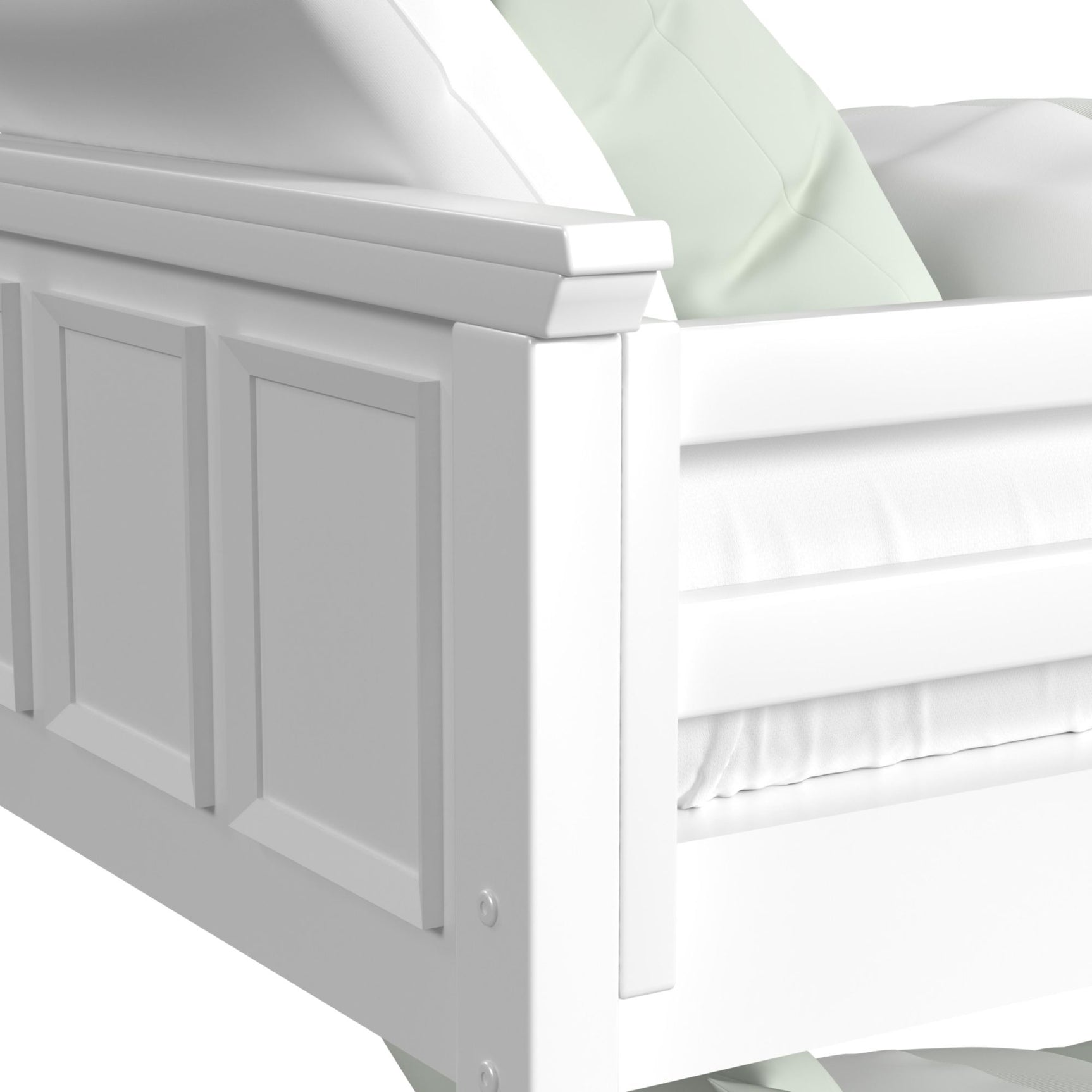 Hampton Kids Twin Over Full Bunk with Ladder and Trundle in White