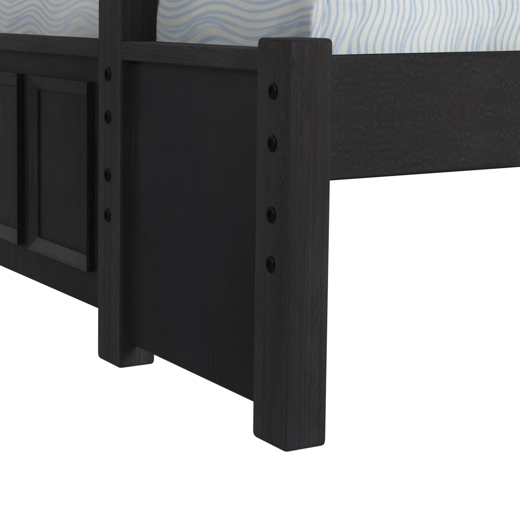 Hampton Kids Twin Over Full Bunk with Ladder in Charcoal