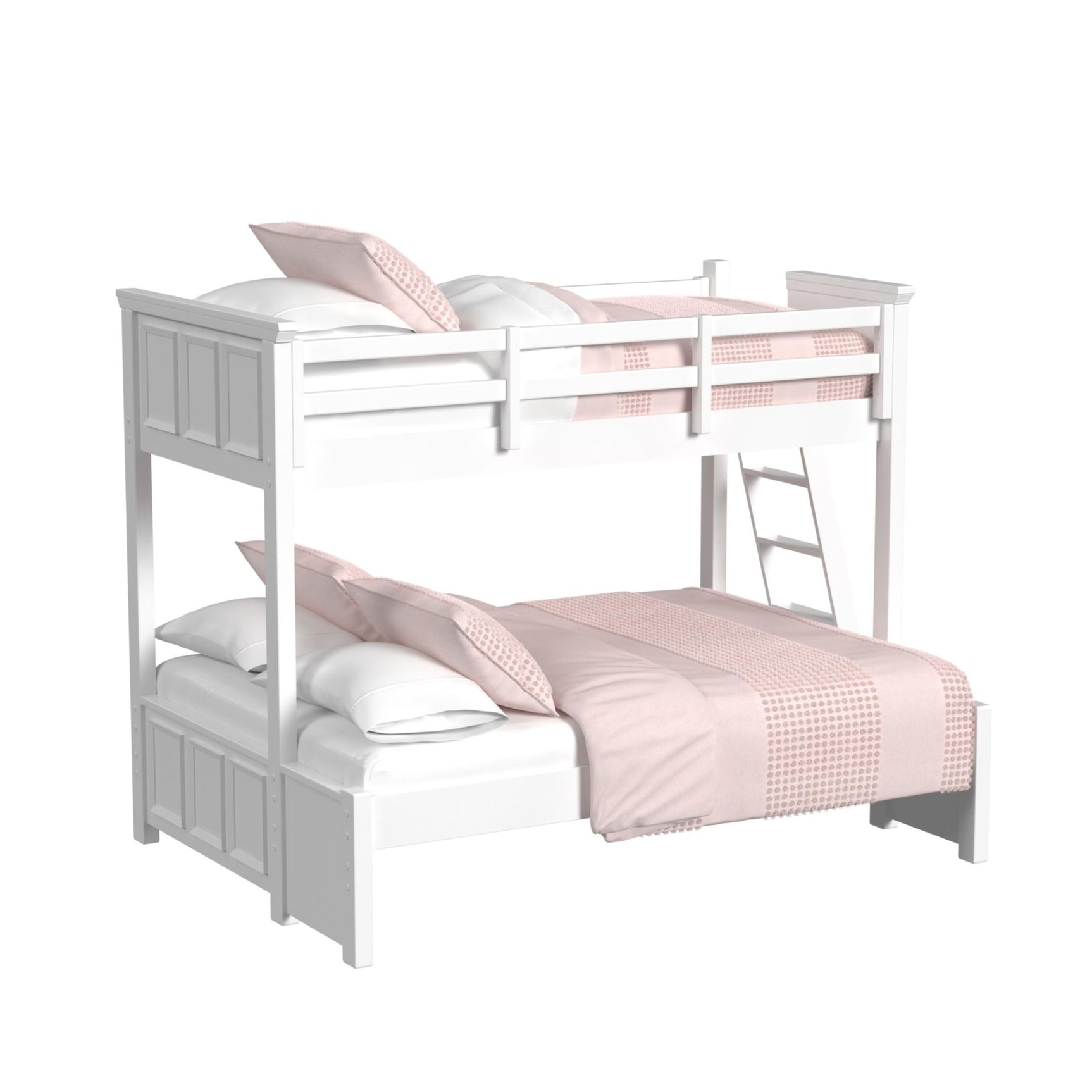 Hampton Kids Twin Over Full Bunk with Ladder in White