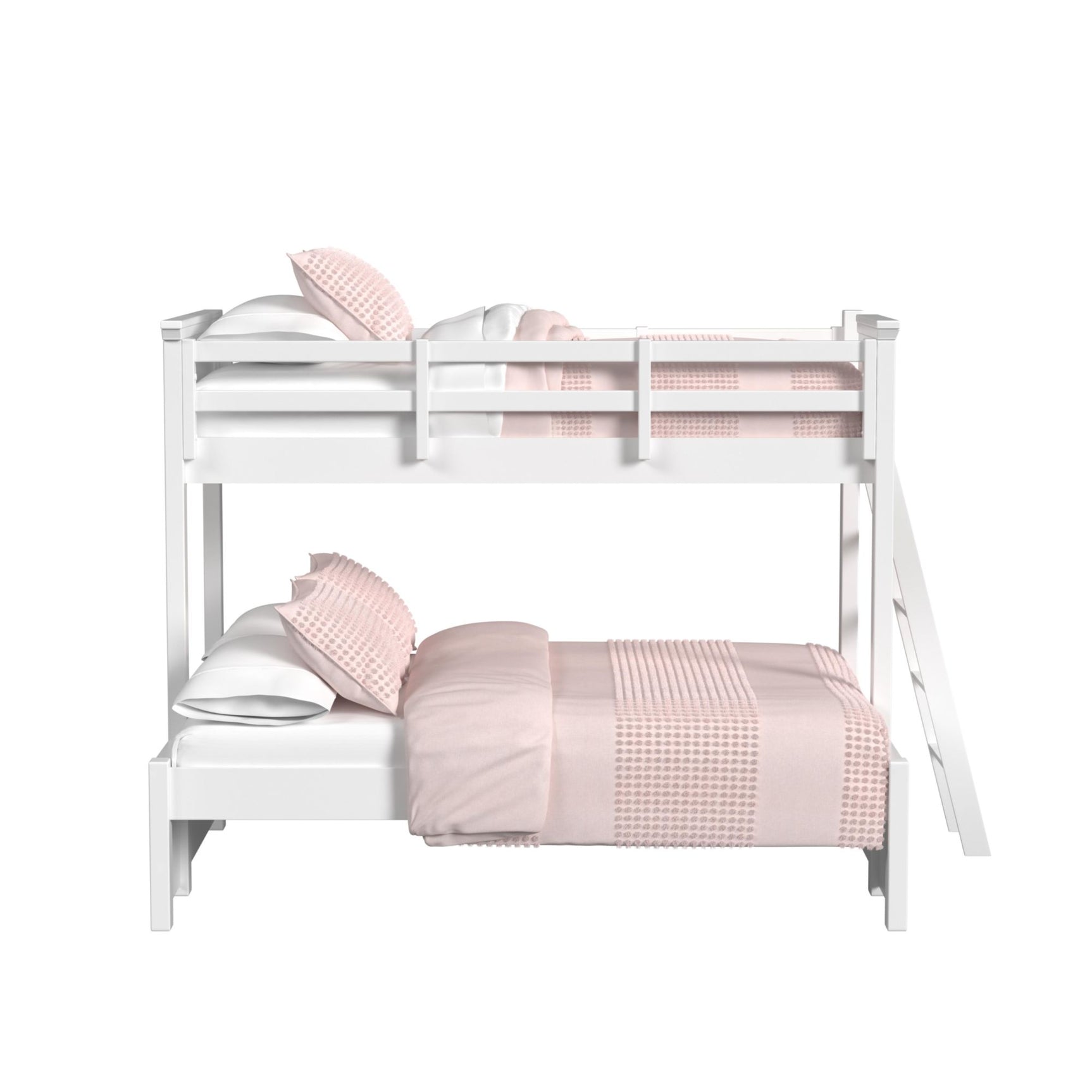 Hampton Kids Twin Over Full Bunk with Ladder in White - Tampa Furniture Outlet
