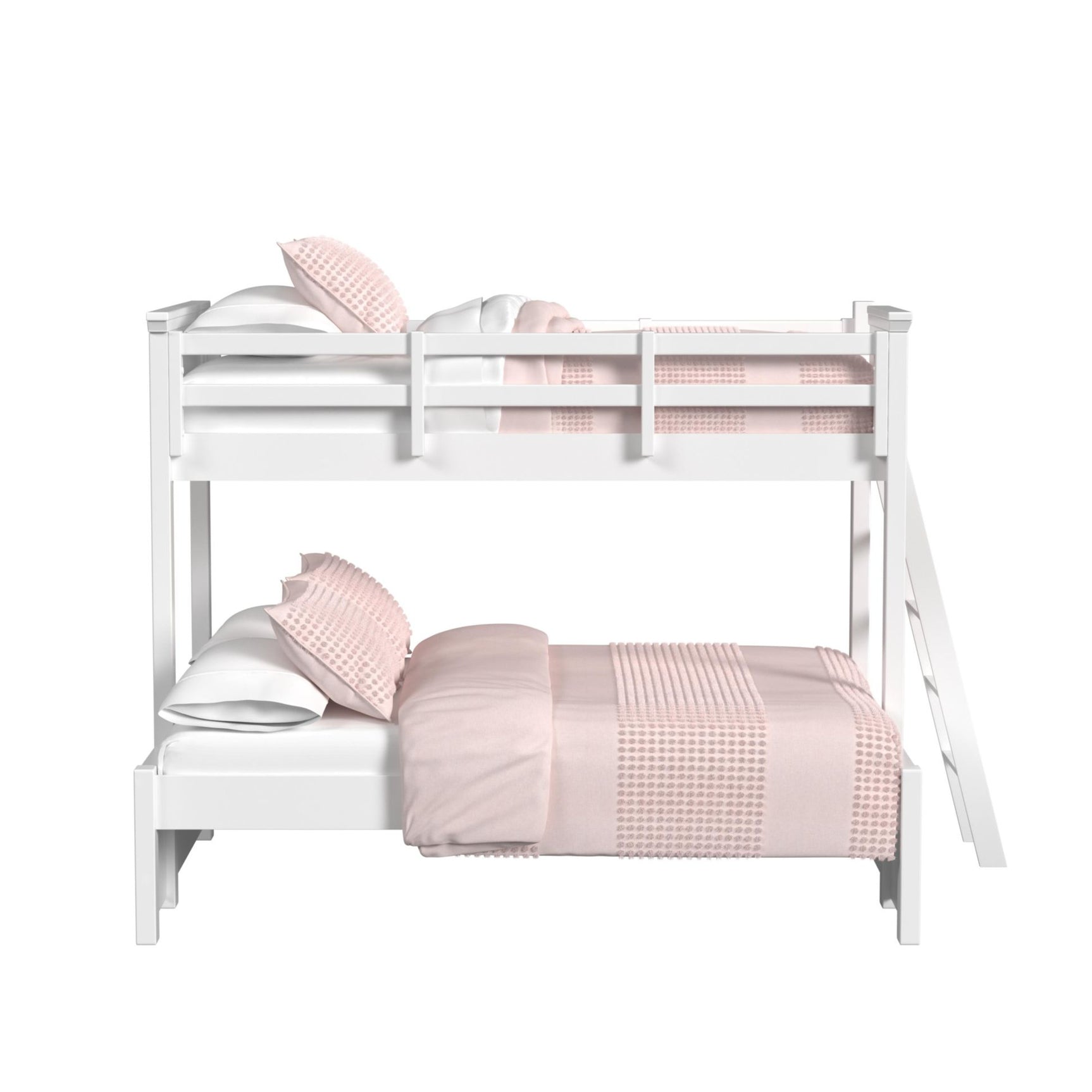 Hampton Kids Twin Over Full Bunk with Ladder in White