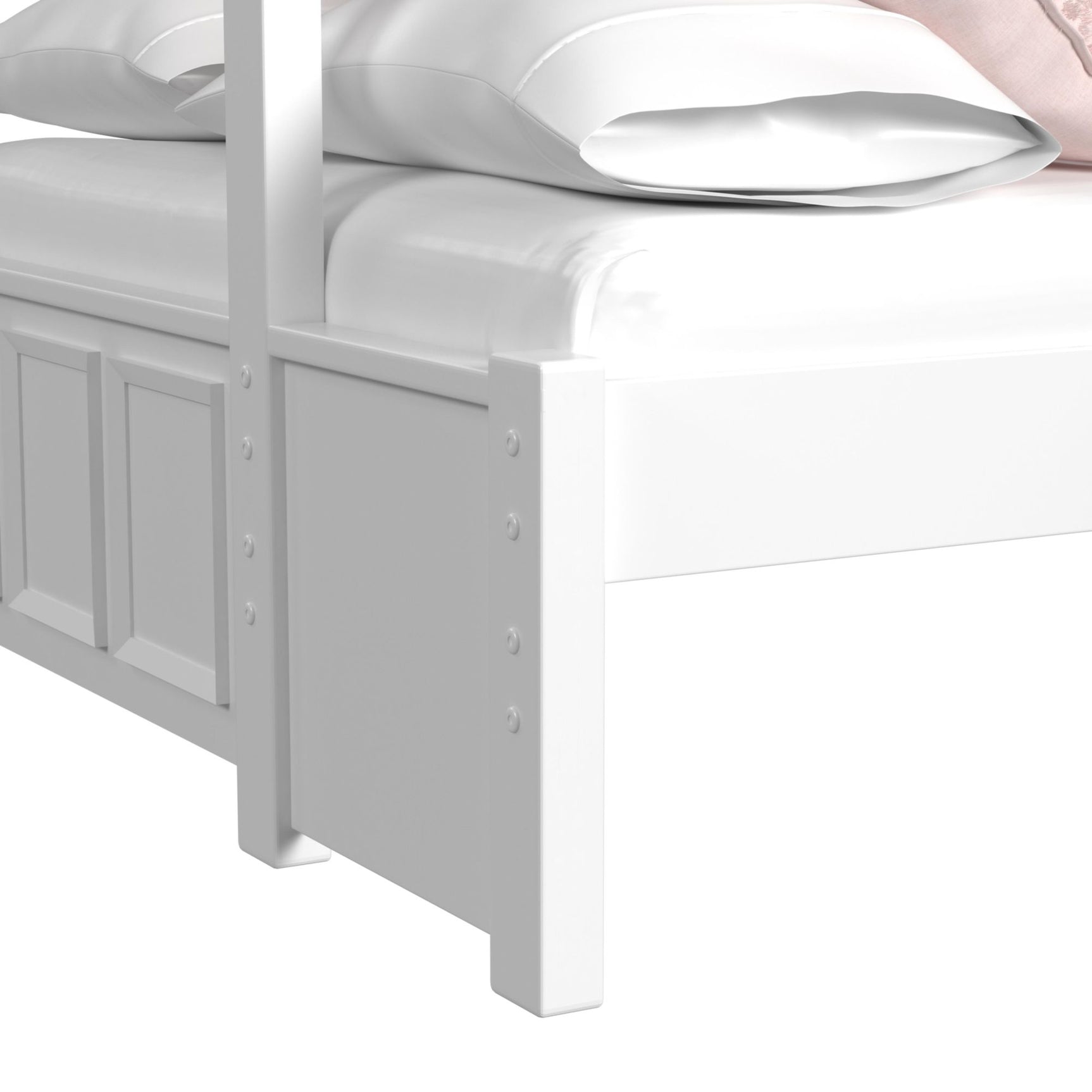 Hampton Kids Twin Over Full Bunk with Ladder in White