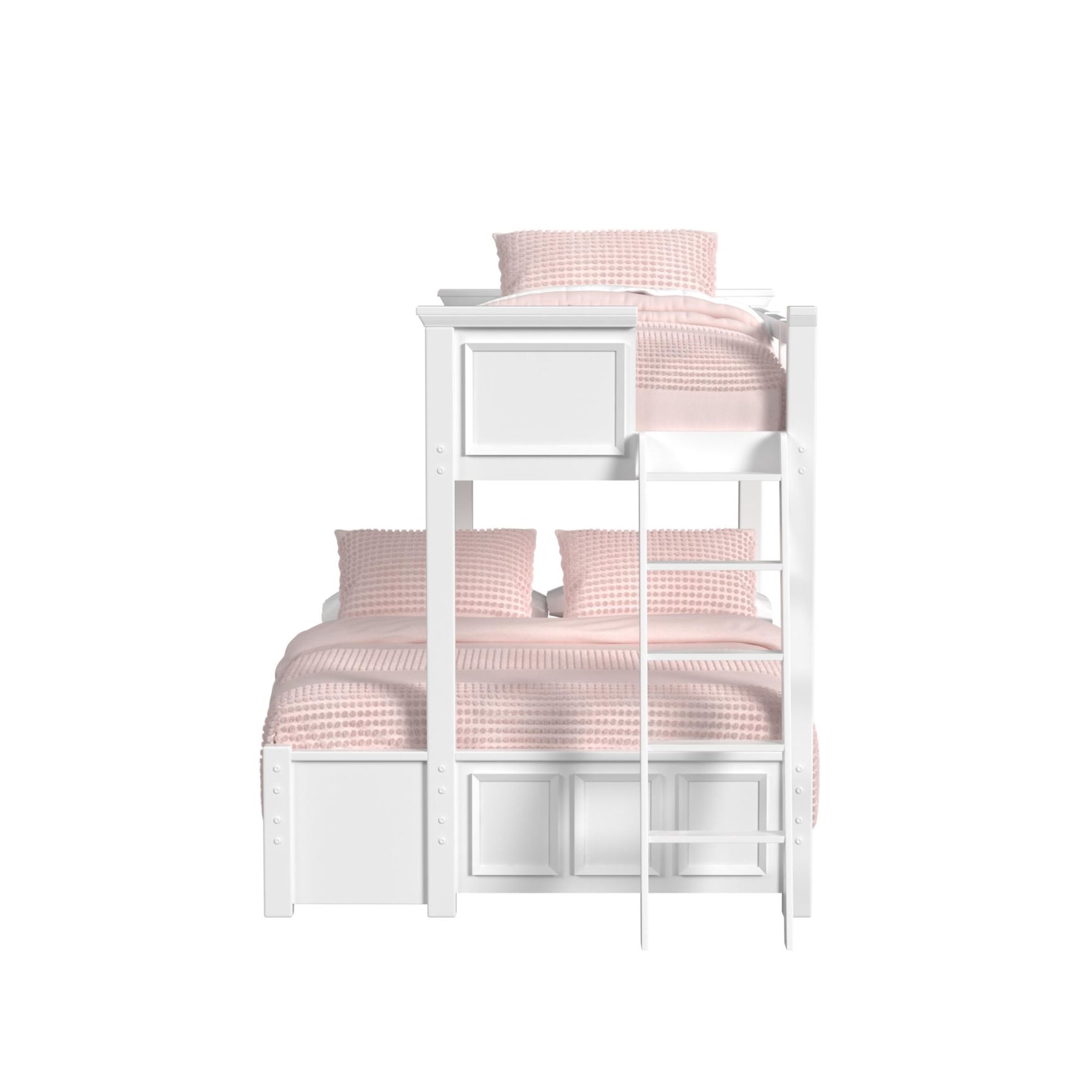 Hampton Kids Twin Over Full Bunk with Ladder in White - Tampa Furniture Outlet