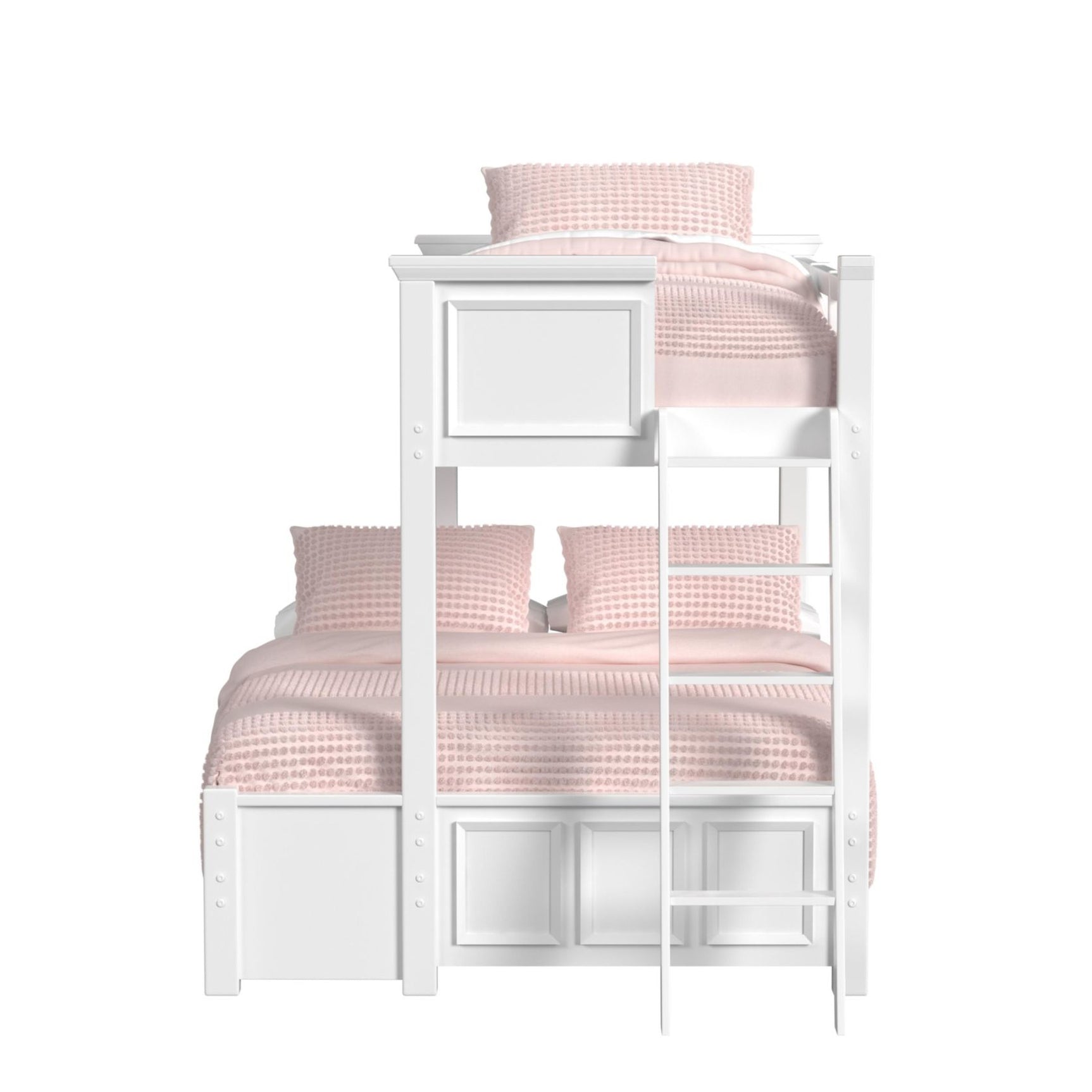 Hampton Kids Twin Over Full Bunk with Ladder in White
