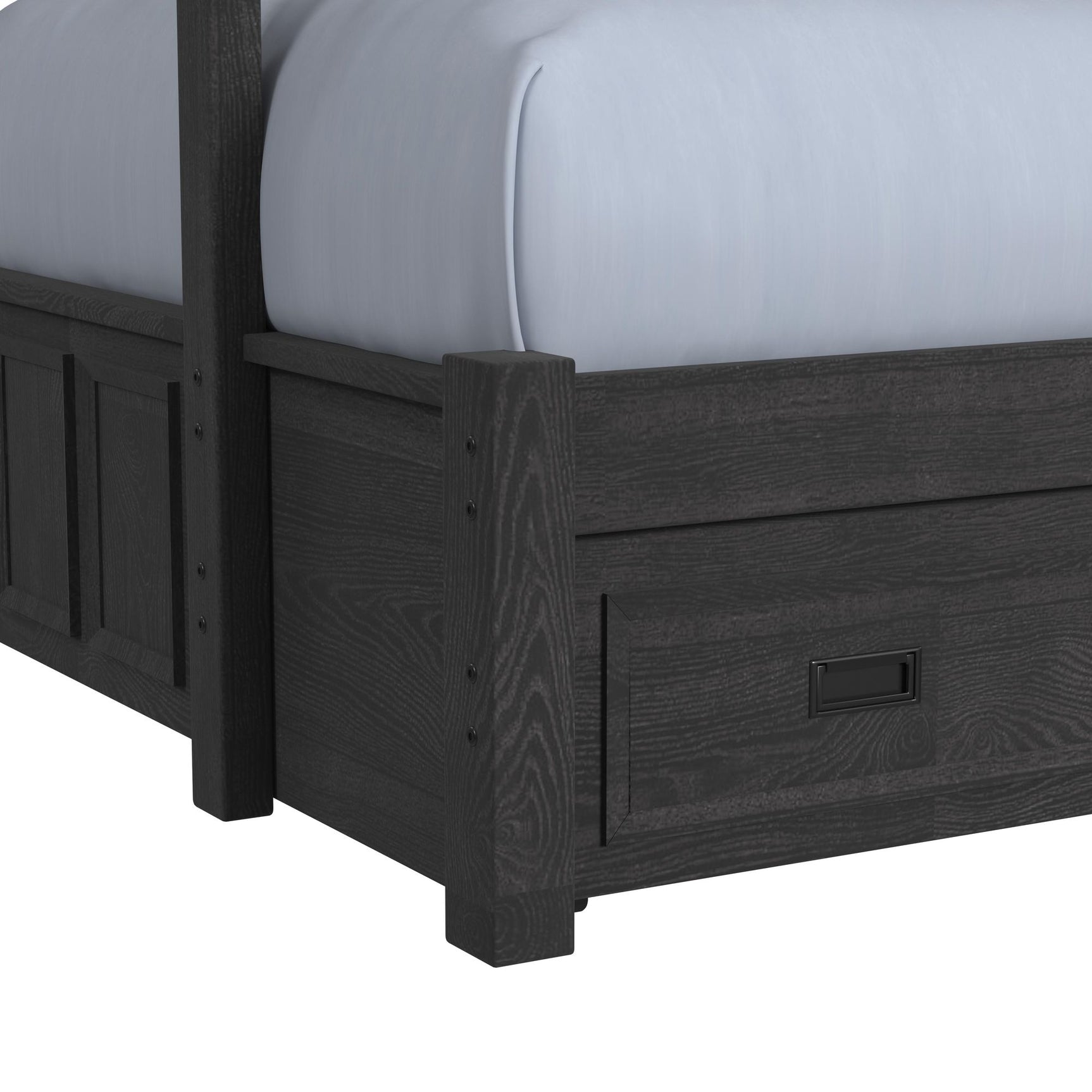 Hampton Kids Twin Over Full Bunk with Staircase and Trundle in Charcoal
