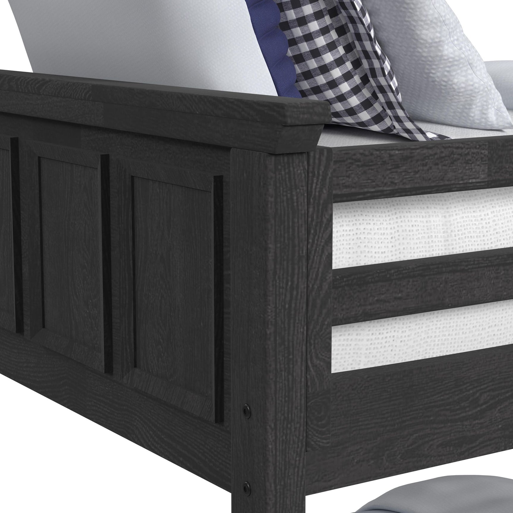 Hampton Kids Twin Over Full Bunk with Staircase and Trundle in Charcoal