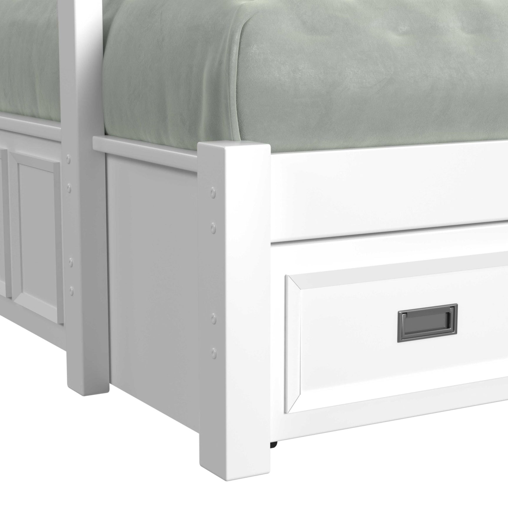Hampton Kids Twin Over Full Bunk with Staircase and Trundle in White