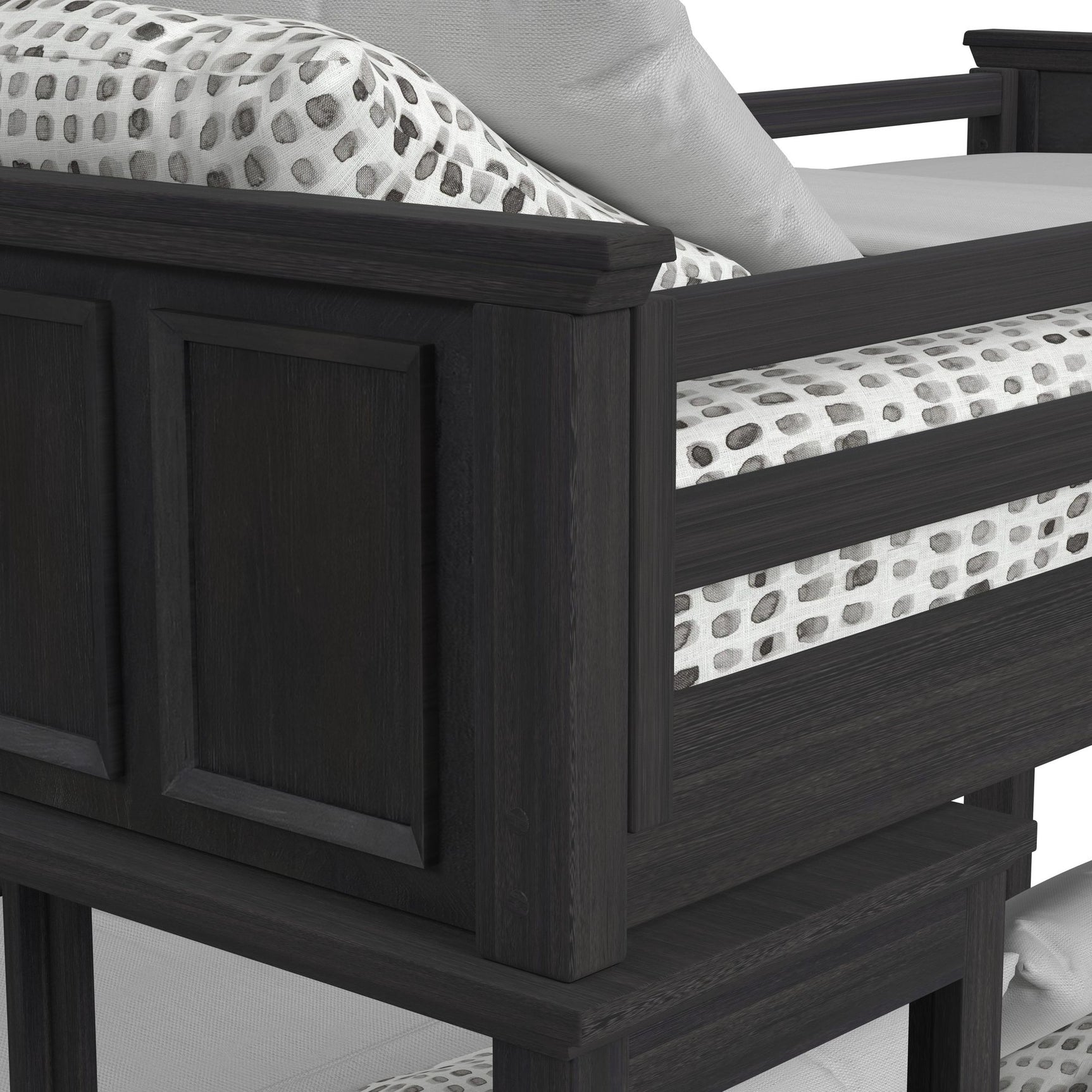 Hampton Kids Twin Over Full Loft with Ladder and Desk with Speaker in Charcoal - Tampa Furniture Outlet