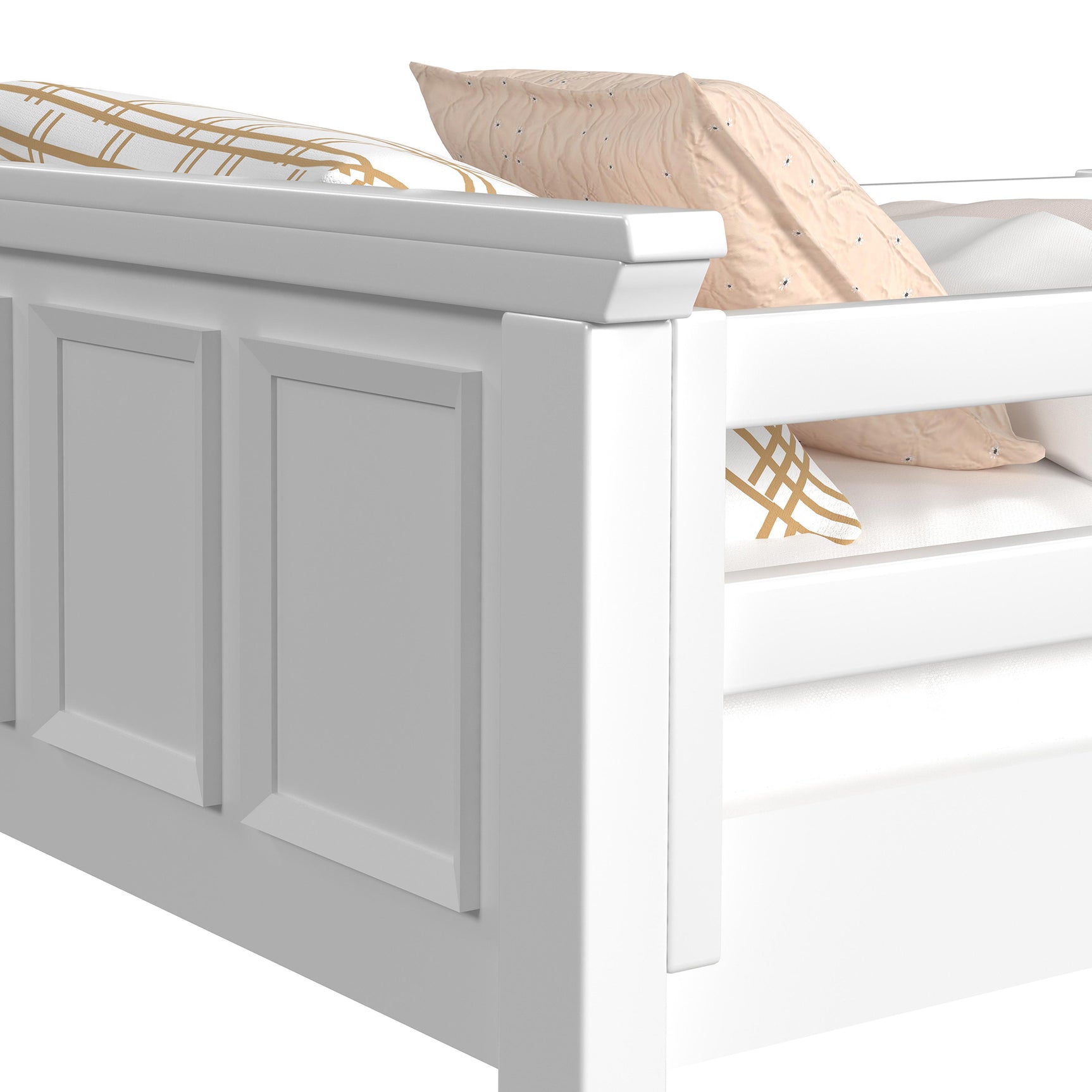 Hampton Kids Twin Over Twin Bunk with Ladder in White