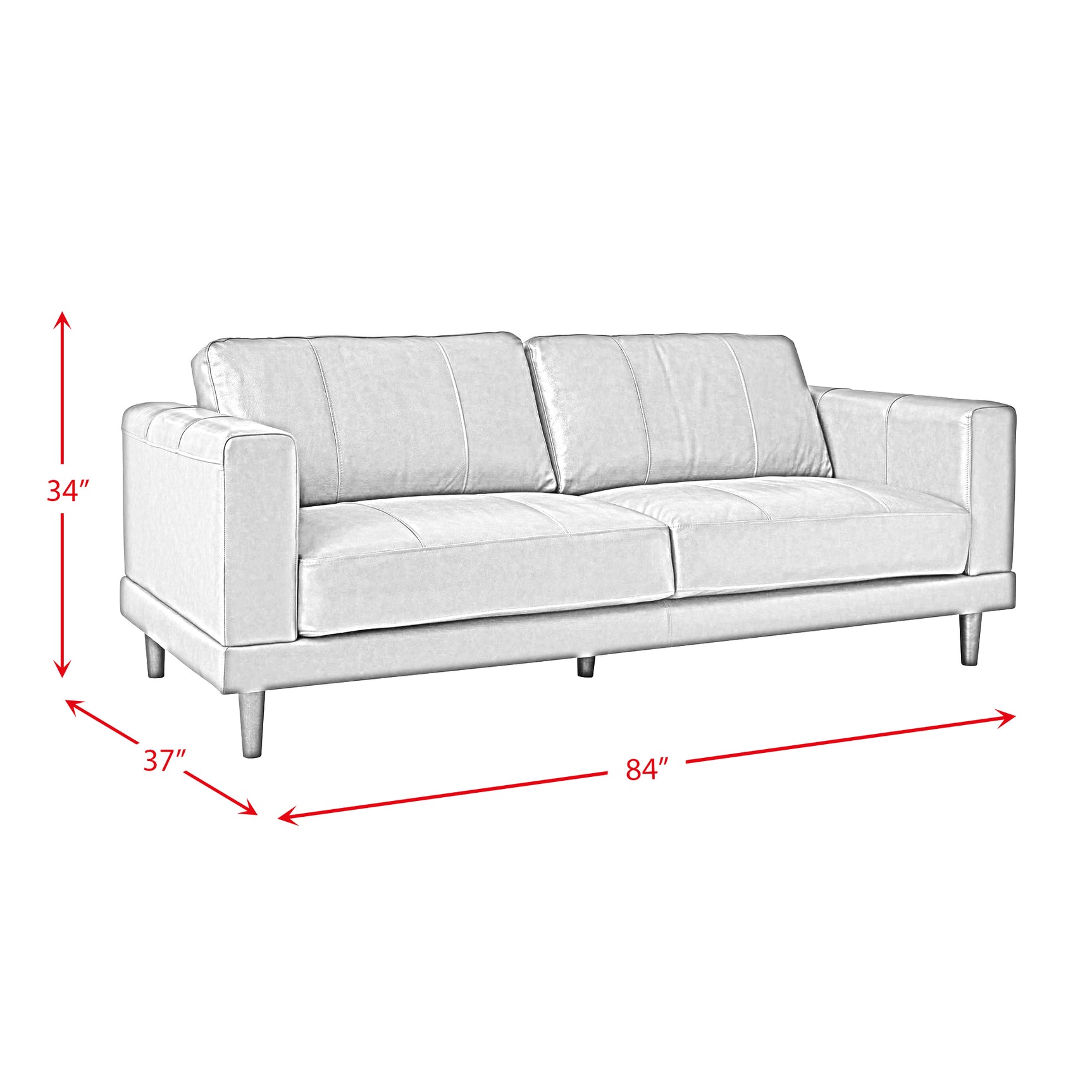 Hampton Sofa in Fiero Tan (Top Grain/PVC) - Tampa Furniture Outlet