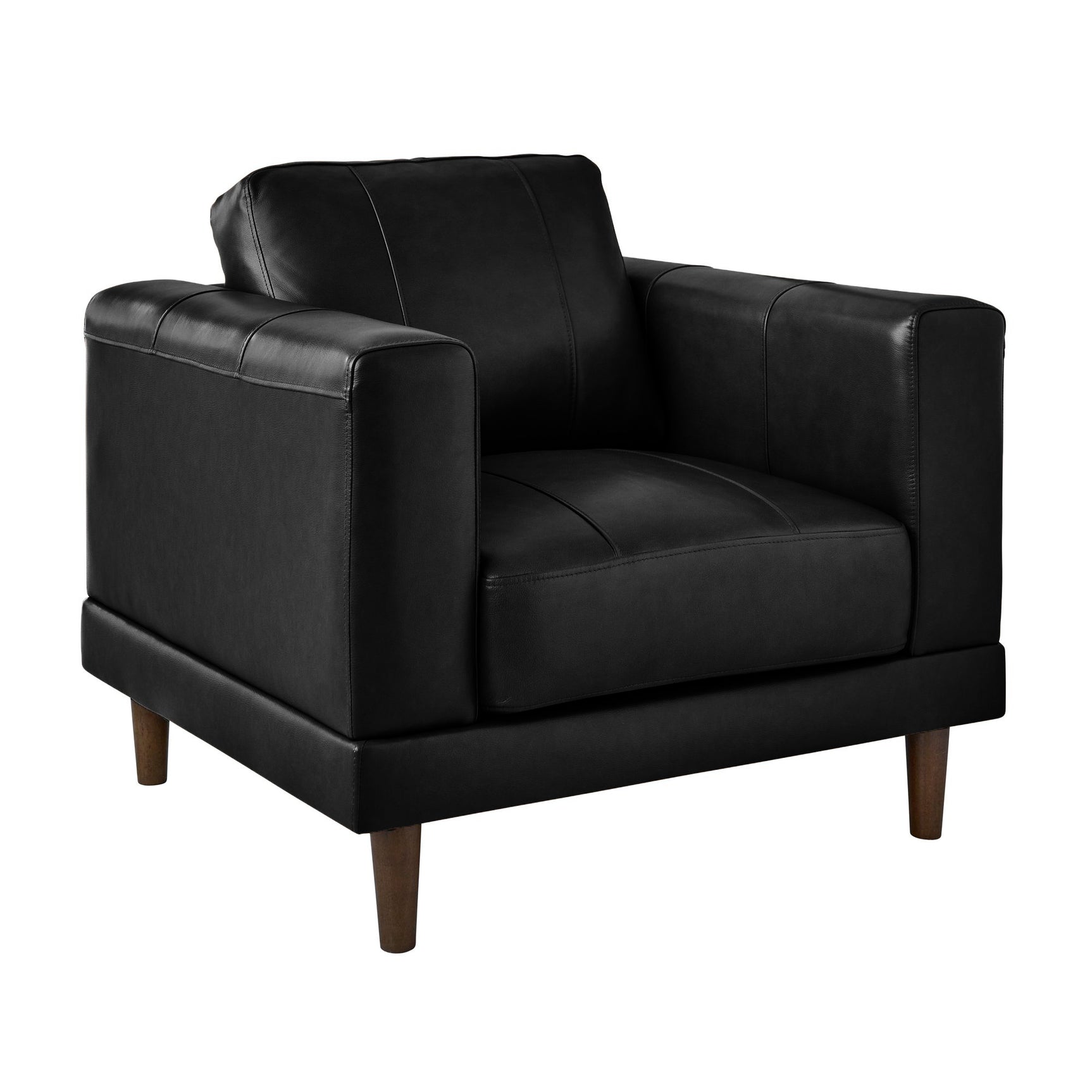 Hampton Chair In Fiero Black (Top Grain/PVC) - Tampa Furniture Outlet