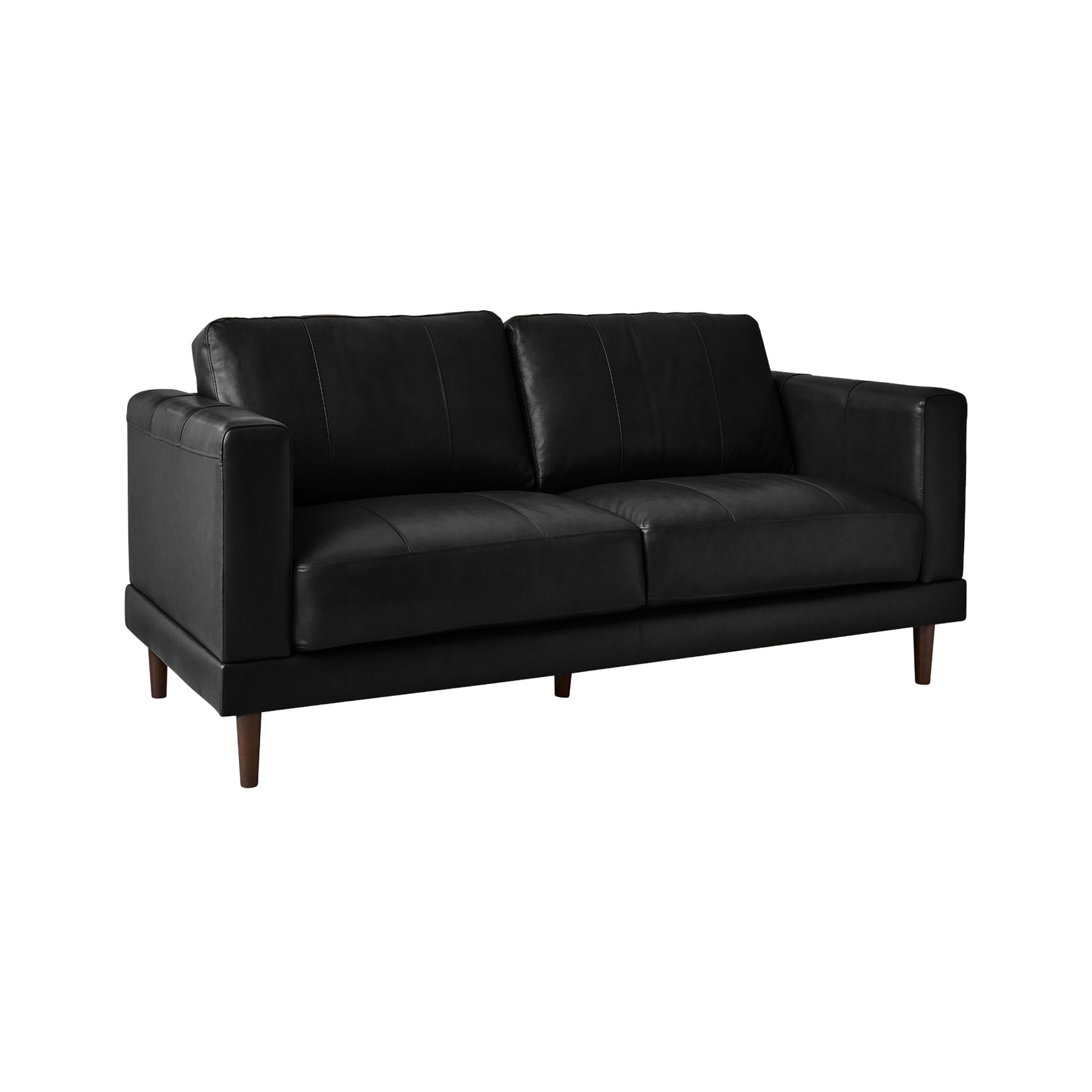 Hampton Loveseat In Fiero Black (Top Grain/PVC) - Tampa Furniture Outlet