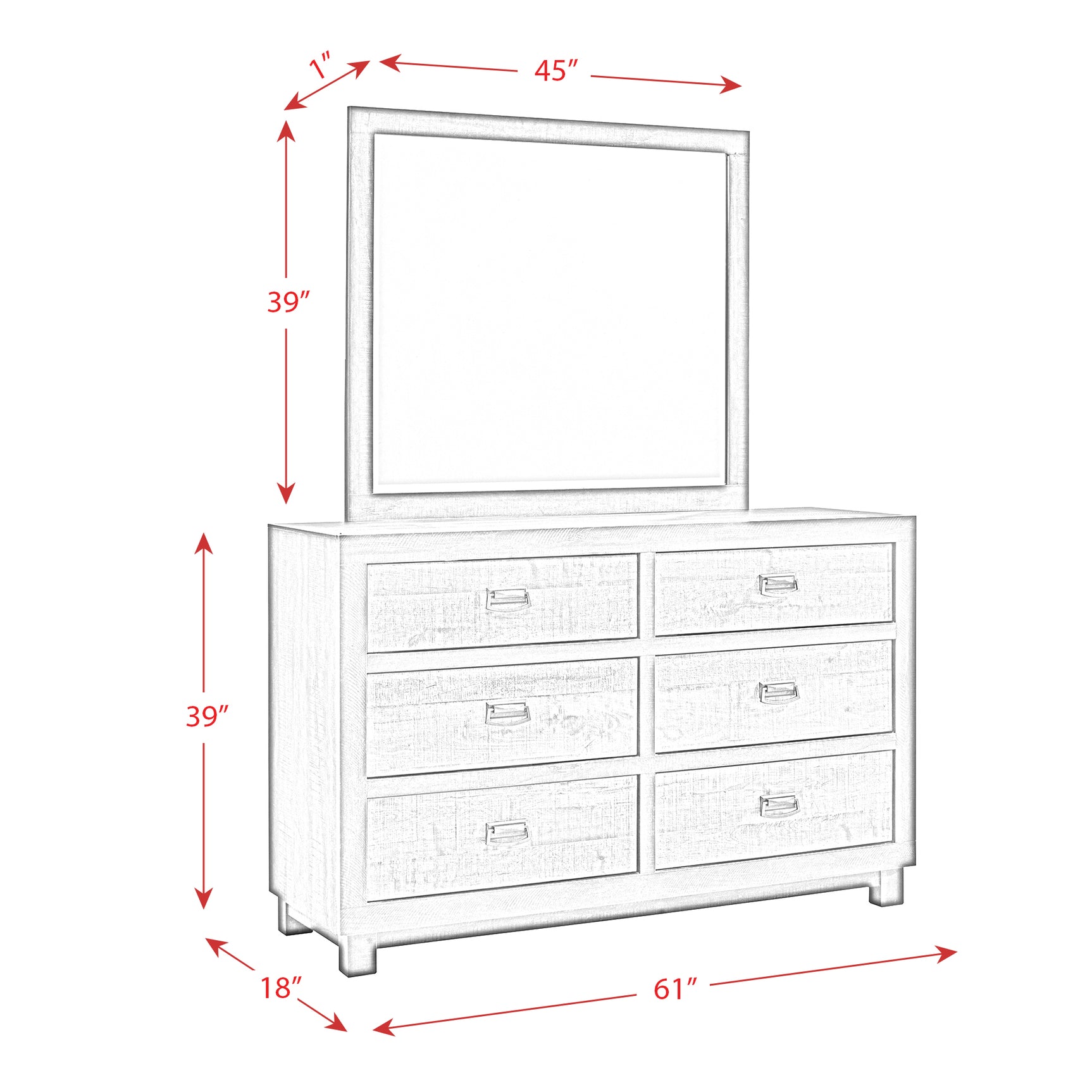 Harlington 6-Drawer Dresser w/ Mirror Set - Tampa Furniture Outlet