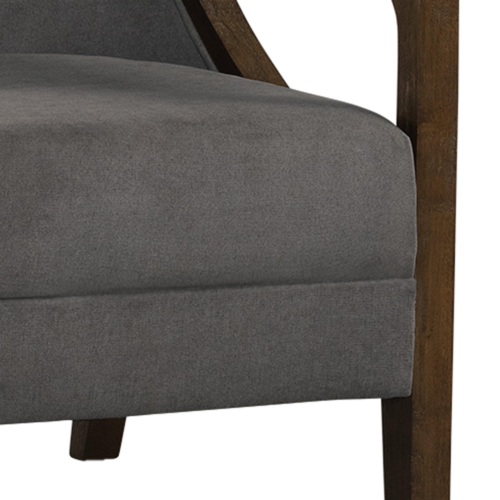 Hopkins Chair w/Brown Arm Columbia Charcoal - Tampa Furniture Outlet
