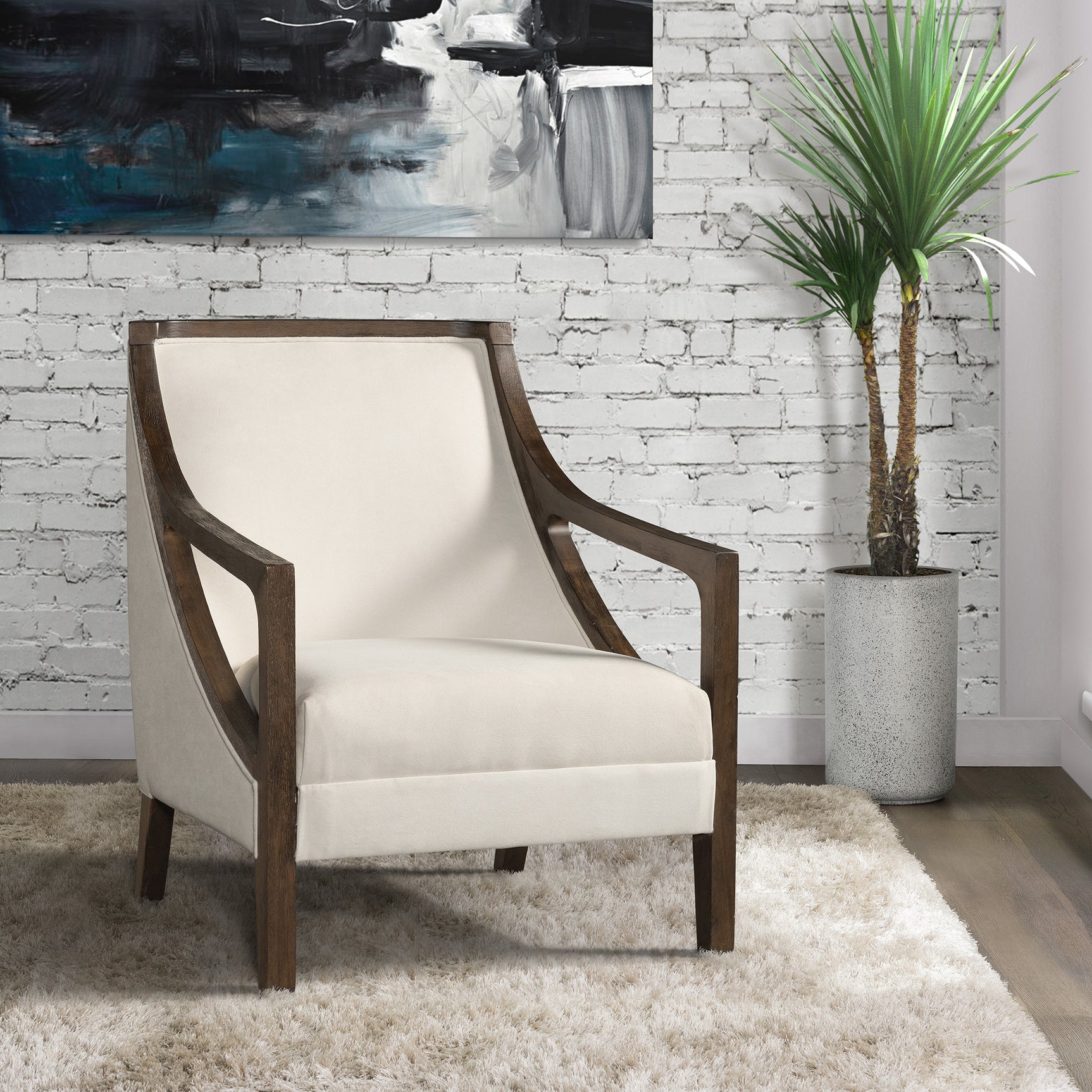 Hopkins Chair w/Brown Arm Columbia Natural(ISTA 3) – SKU UHK525101E | Elements
