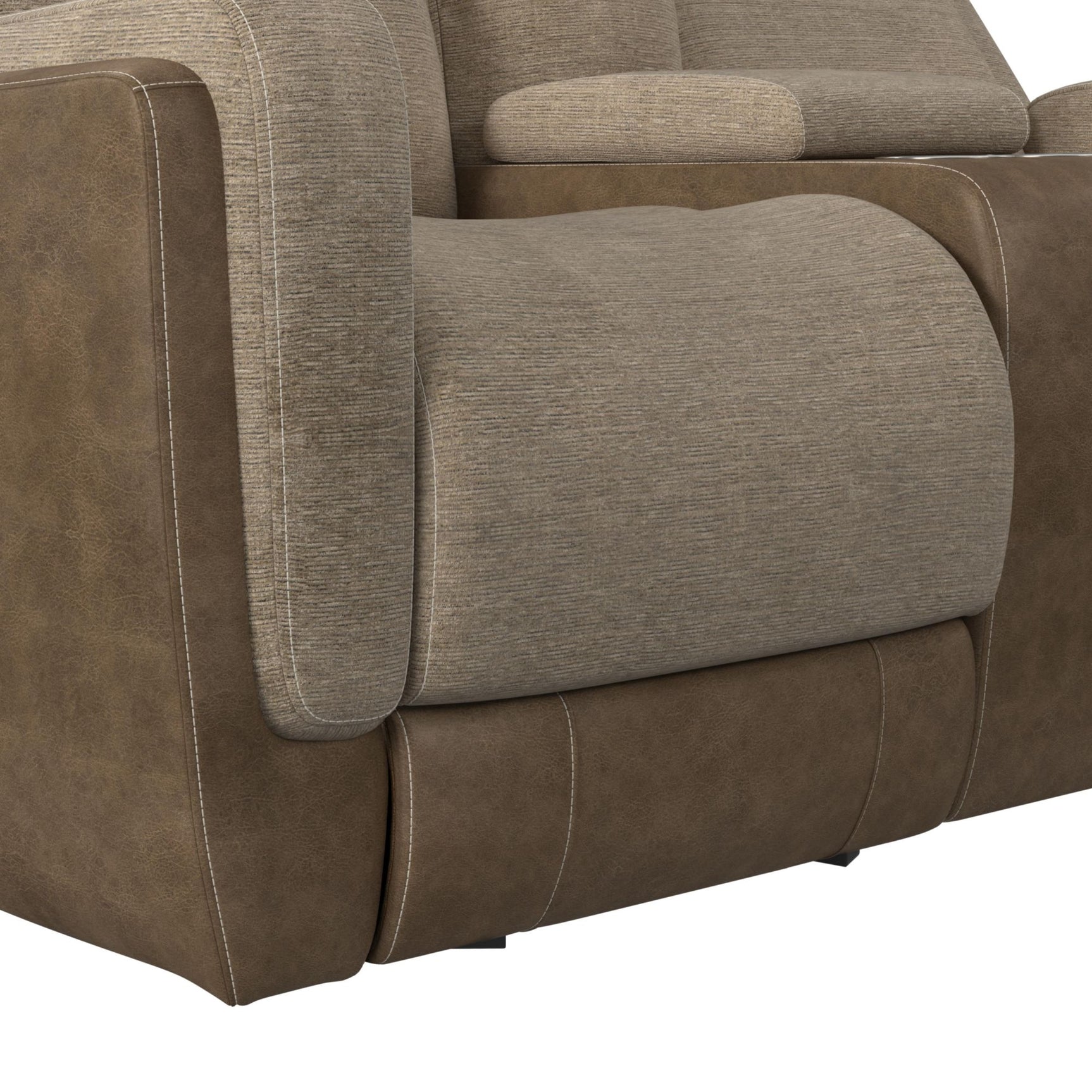 Hornet Motion Glider Loveseat with Console in Rancho Beige - Tampa Furniture Outlet