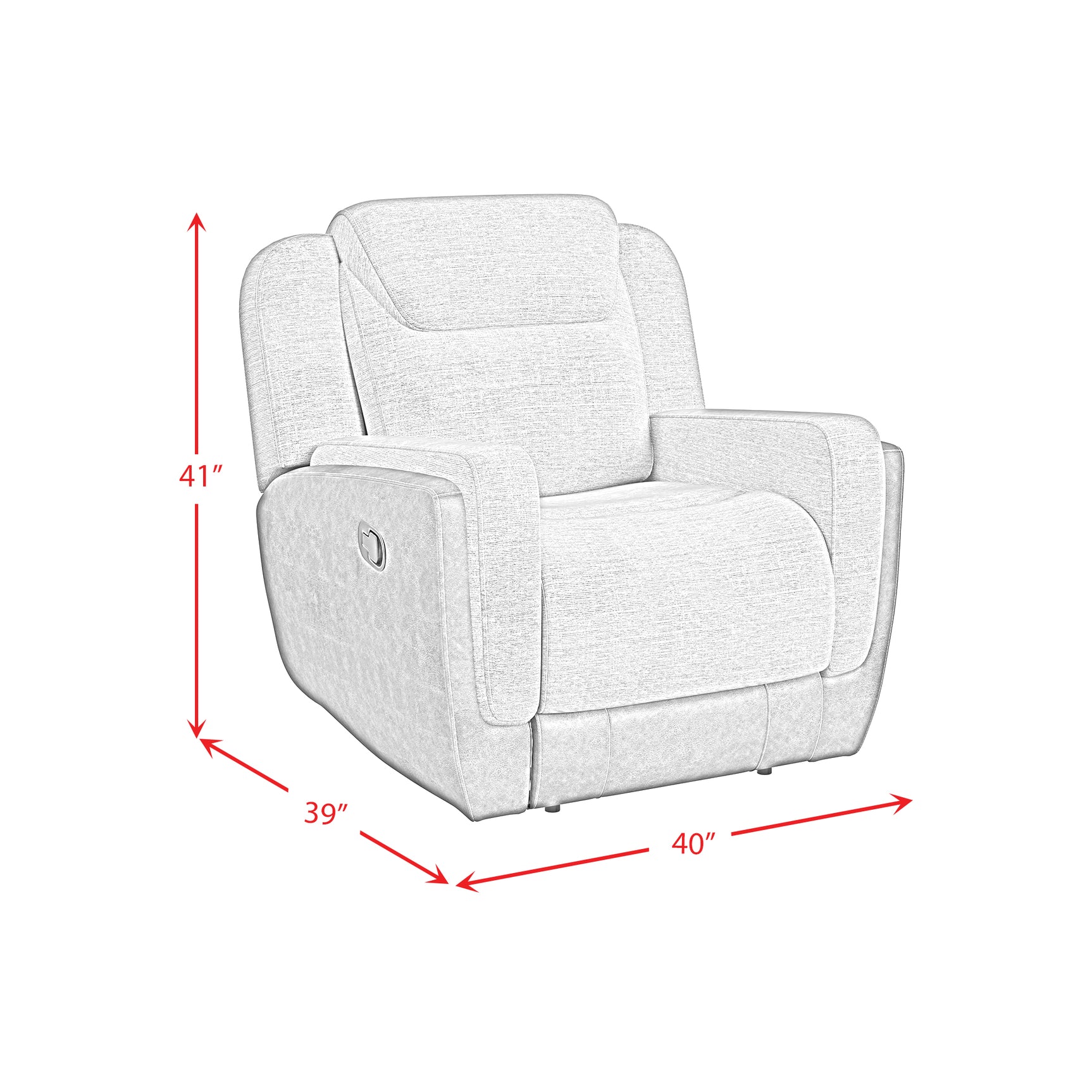 Hornet Motion Glider Recliner in Rancho Grey - Tampa Furniture Outlet