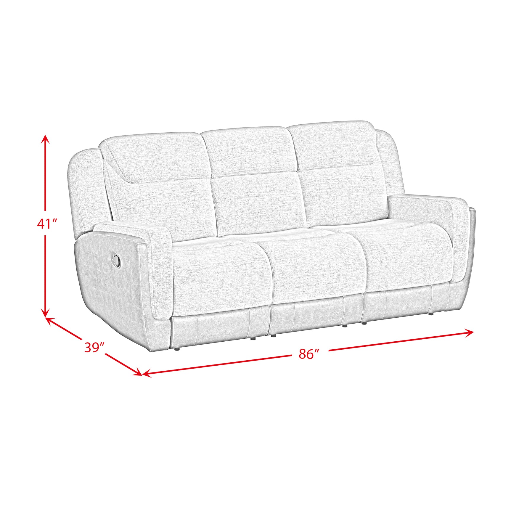 Hornet Motion Sofa in Rancho Grey - Tampa Furniture Outlet