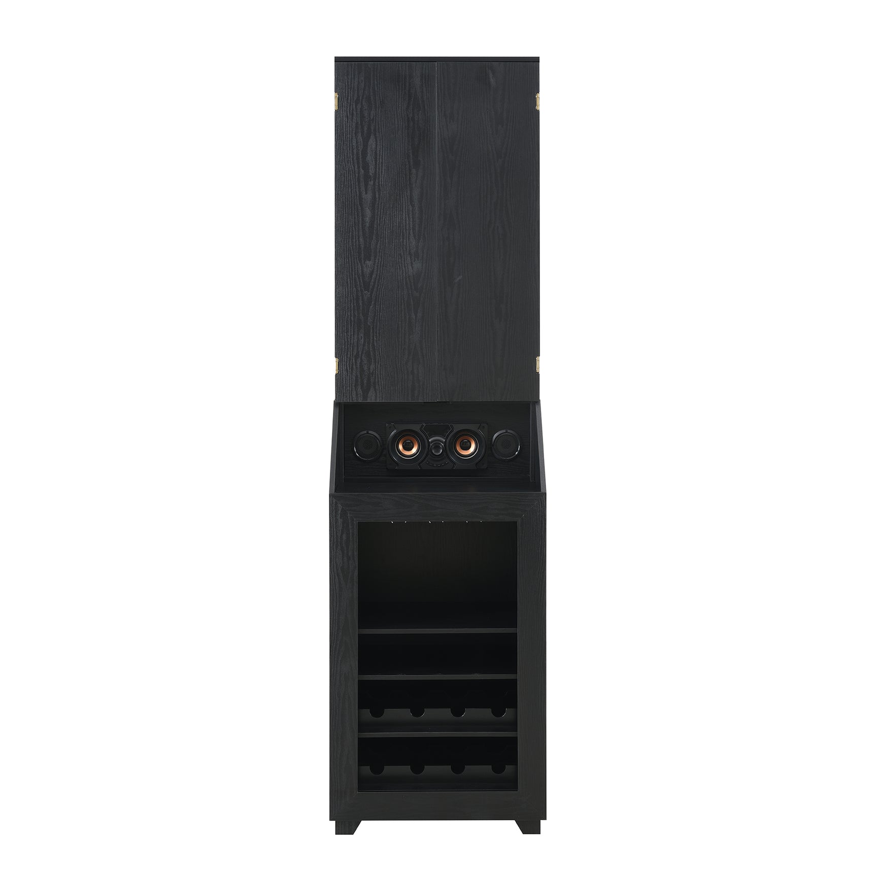Hurricanes Dartboard Cabinet with Speaker and LED in Black (3A Packing) - Tampa Furniture Outlet