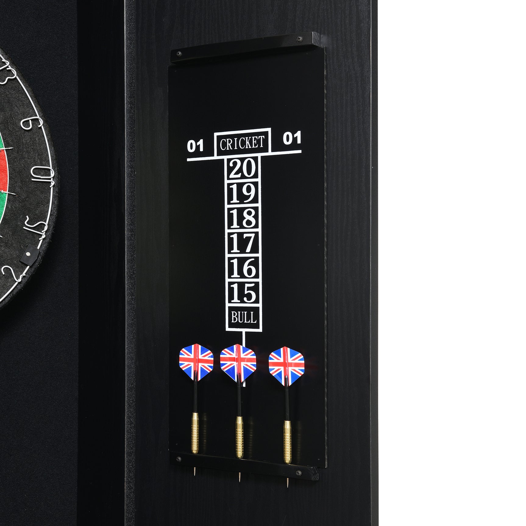 Hurricanes Dartboard Cabinet with Speaker and LED in Black (3A Packing) - Tampa Furniture Outlet