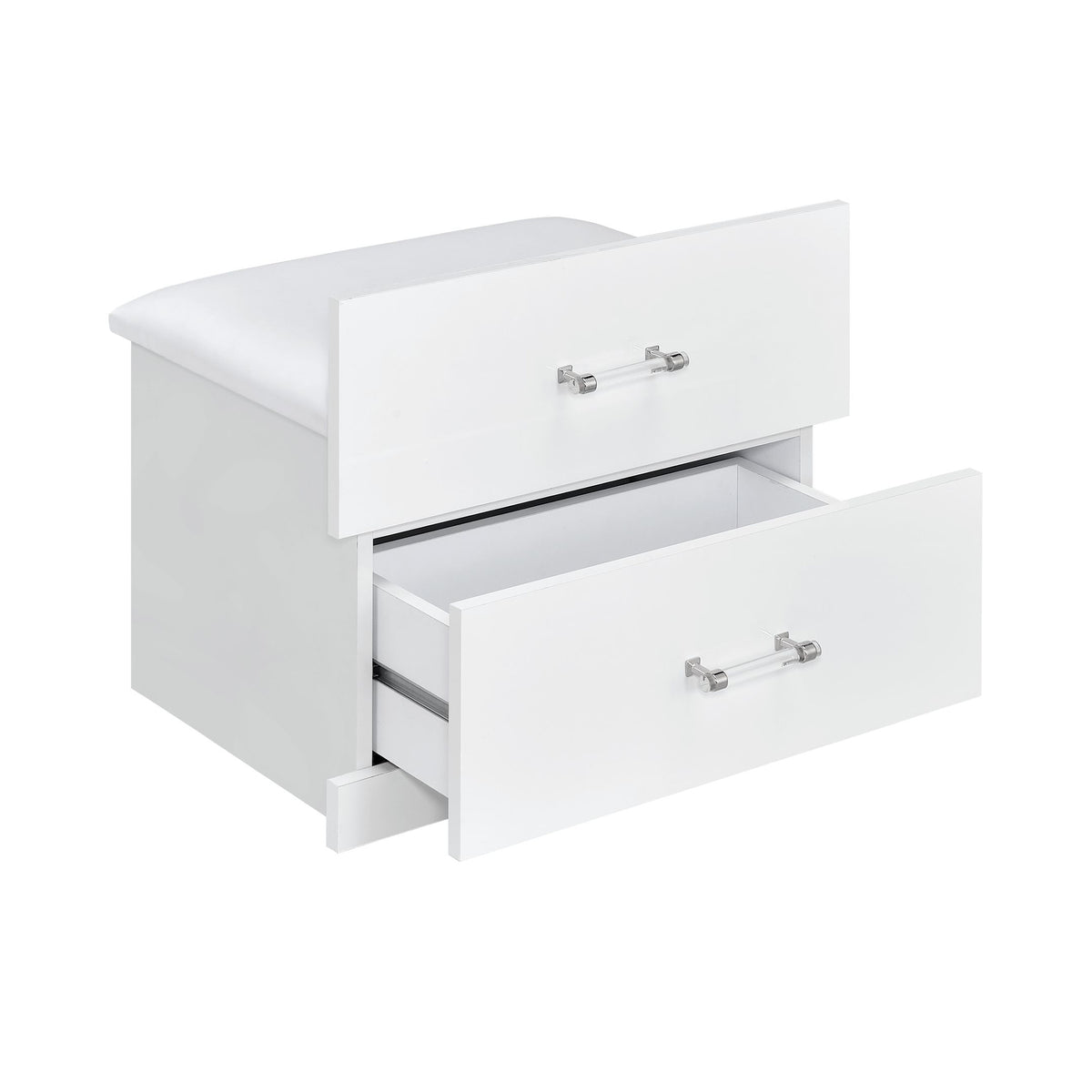 Irvine Mini Dressing Table with Stool, LED and USB in Glossy White