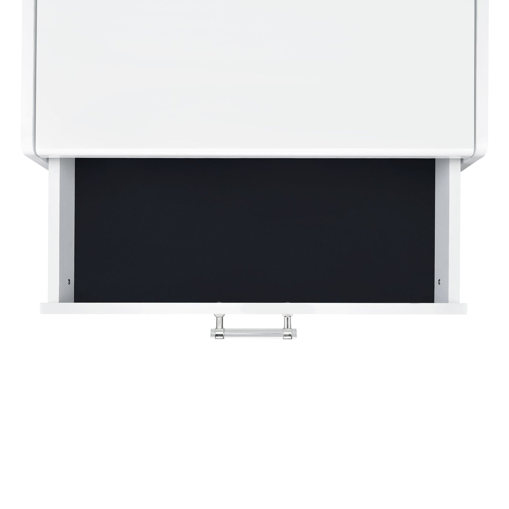 Irvine Mini Dressing Table with Stool, LED and USB in Glossy White - Tampa Furniture Outlet