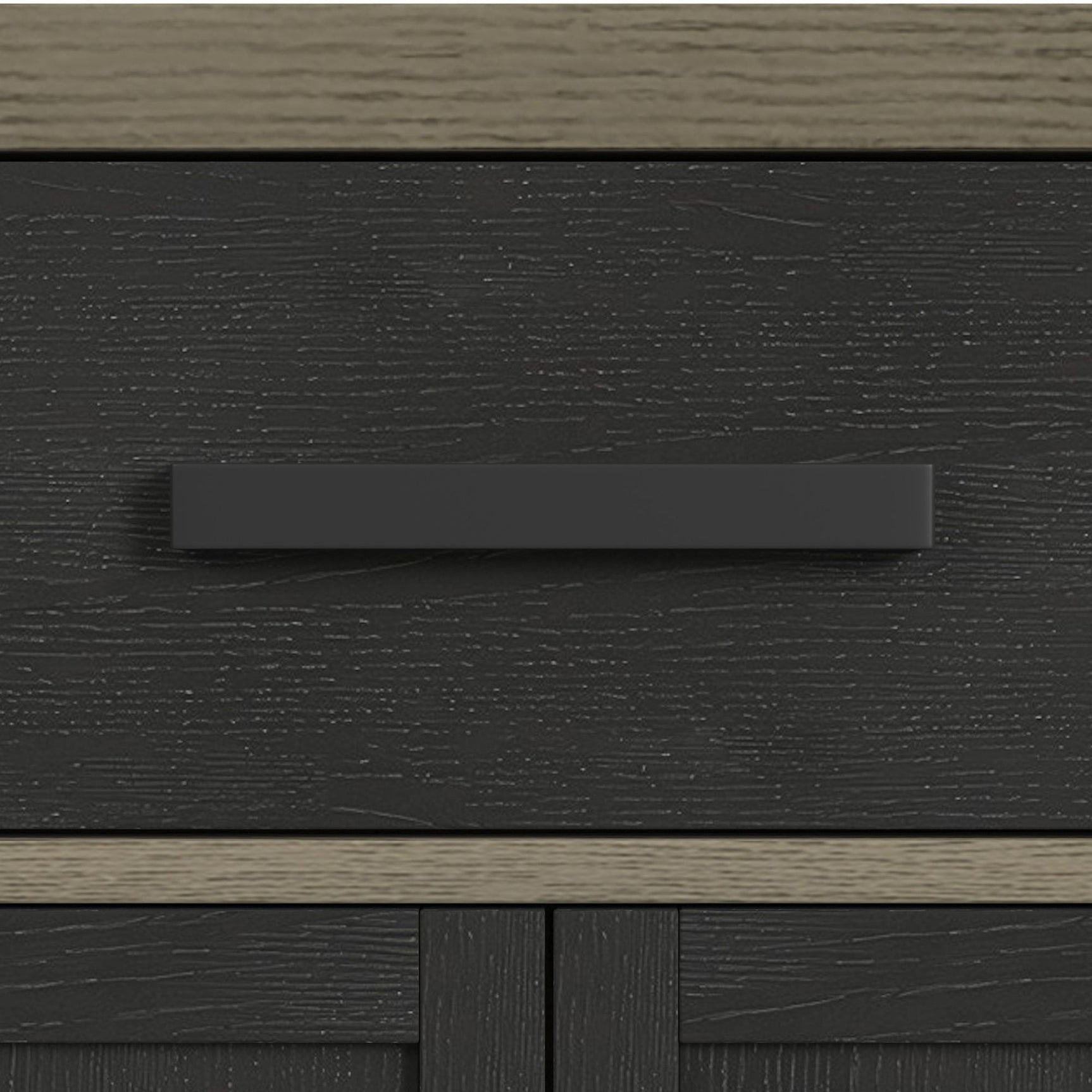 Jemma Buffet and Hutch with Light in Grey and Dark Espresso