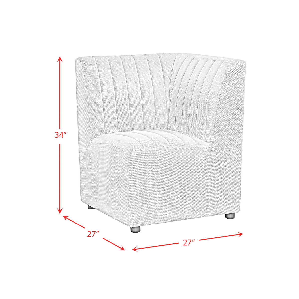 Jemma Upholstered Corner Chair in Beige Linen