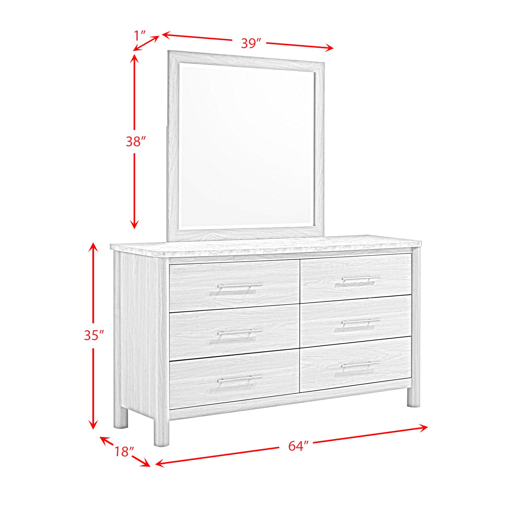 Jonas Dresser and Mirror Set in Natural - Tampa Furniture Outlet
