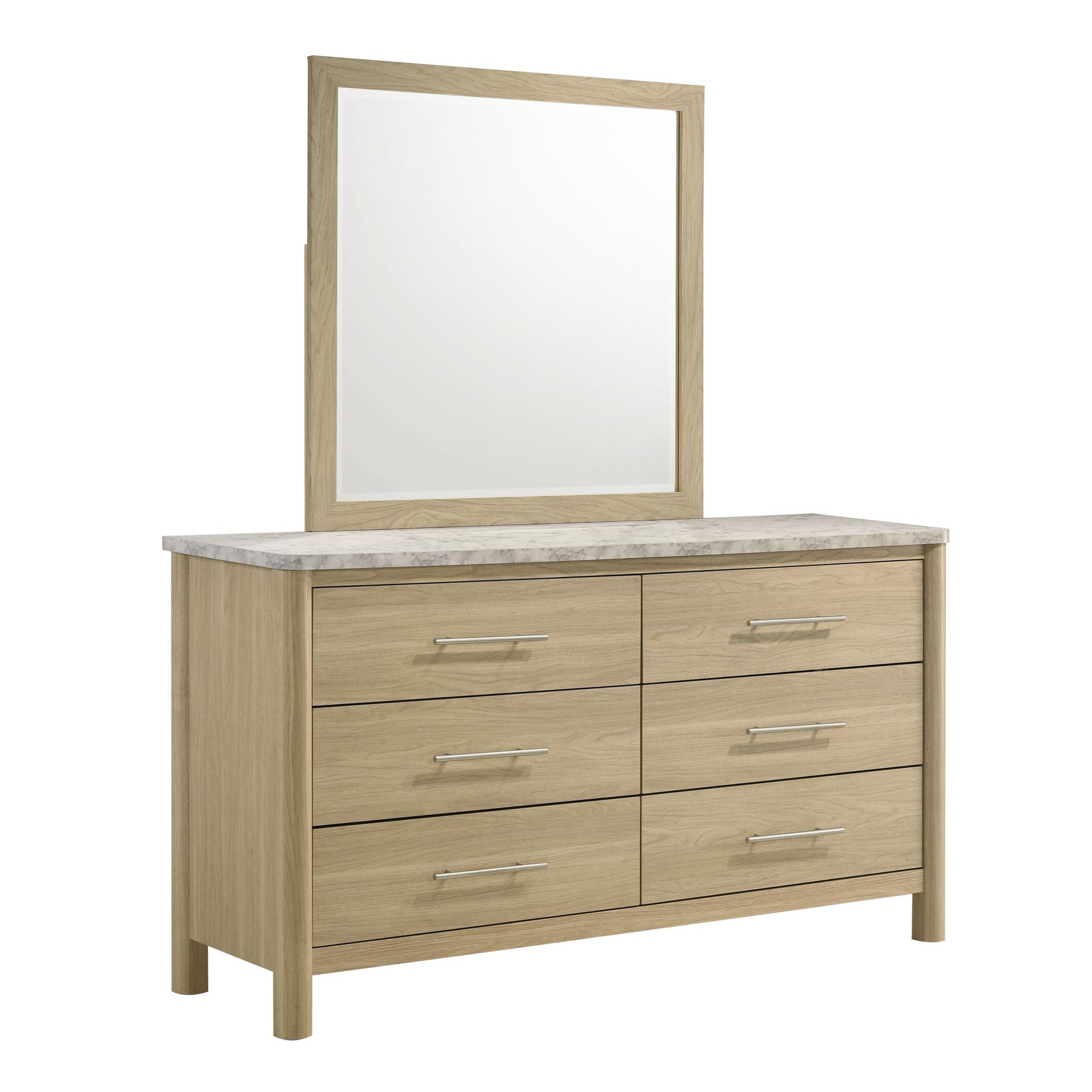 Jonas Dresser and Mirror Set in Natural - Tampa Furniture Outlet
