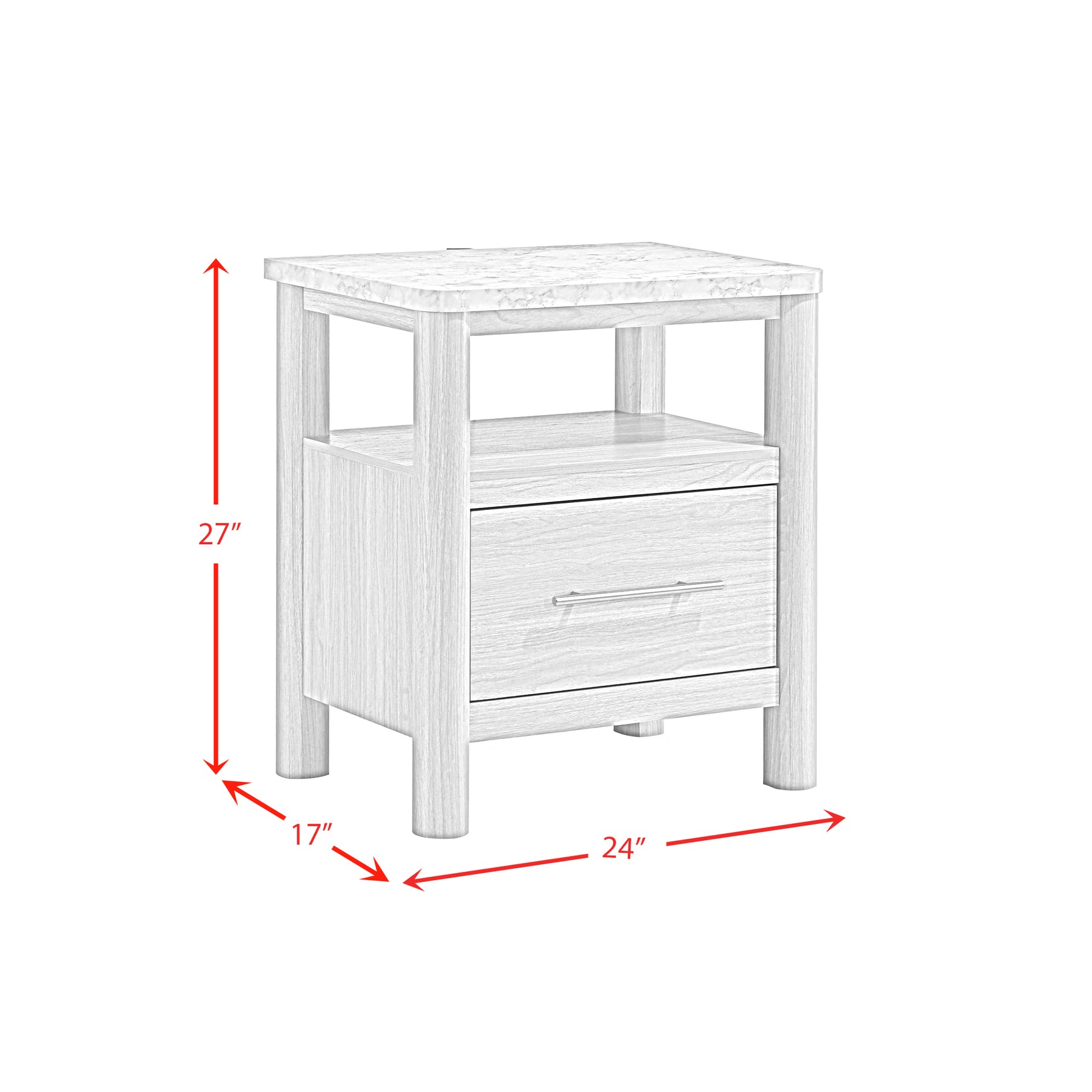Jonas Nightstand with USB in Natural - Tampa Furniture Outlet