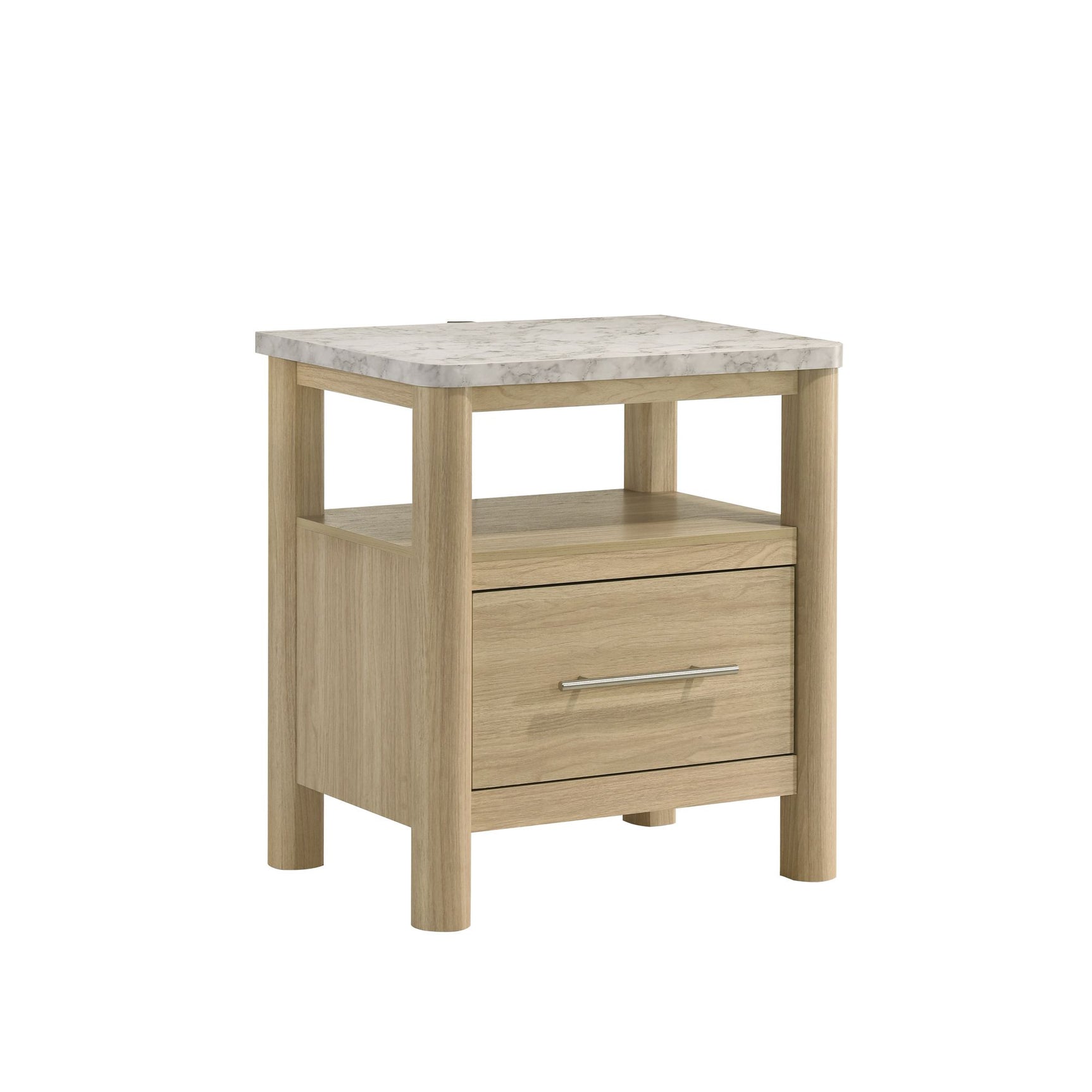 Jonas Nightstand with USB in Natural - Tampa Furniture Outlet