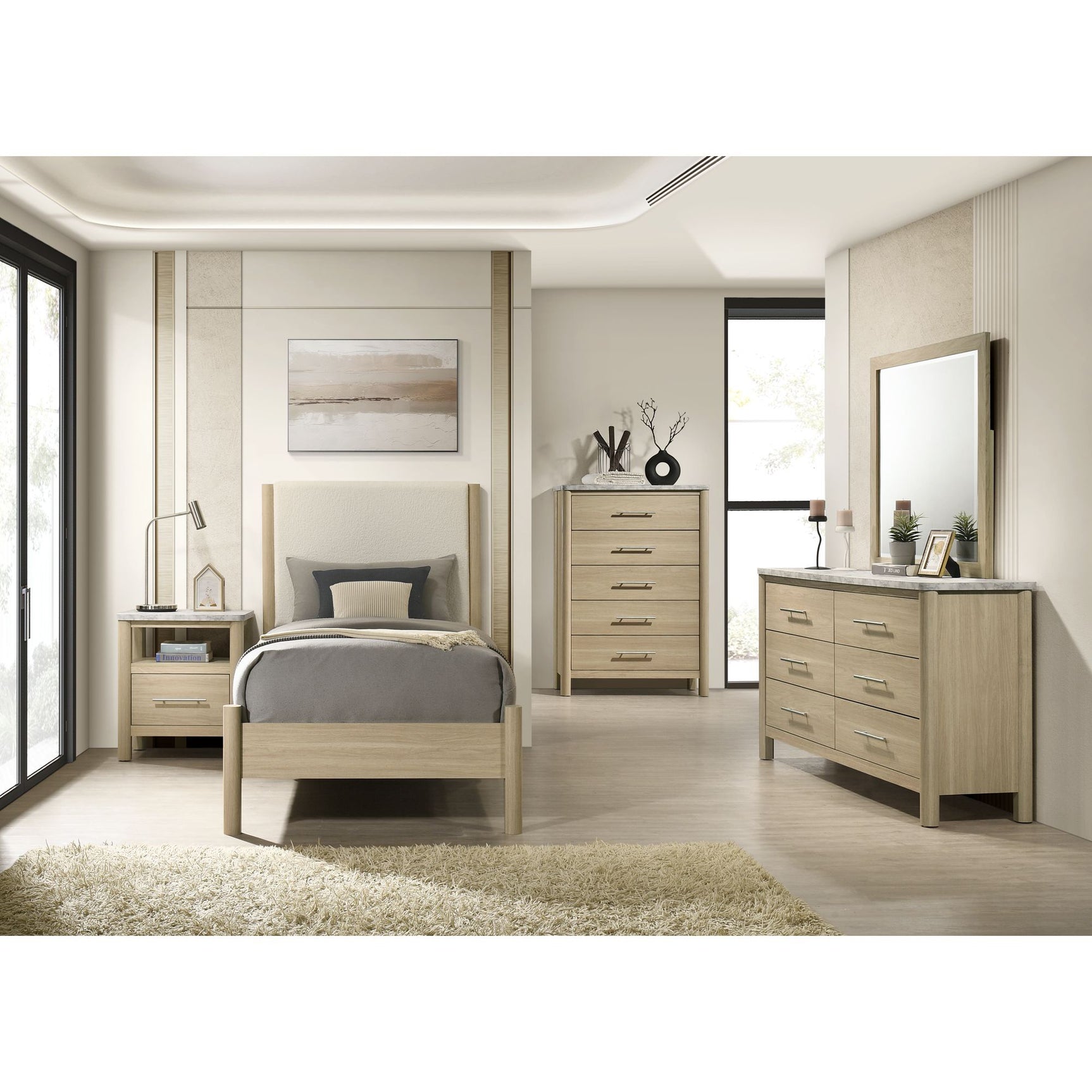 Jonas Twin Bed in Natural – SKU B-19280-6-TB | Elements