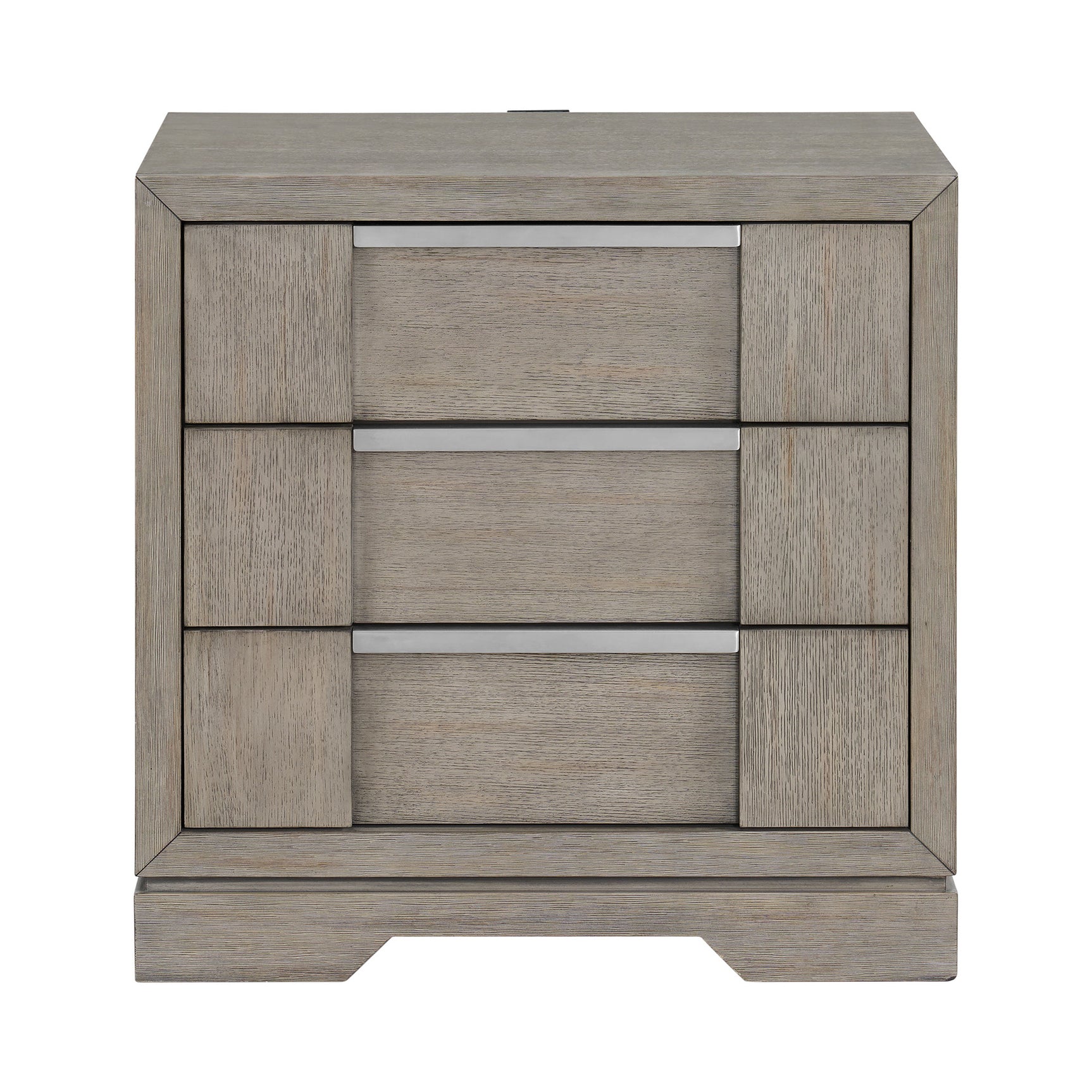 Kelis 3-Drawer Nightstand with USB in Grey