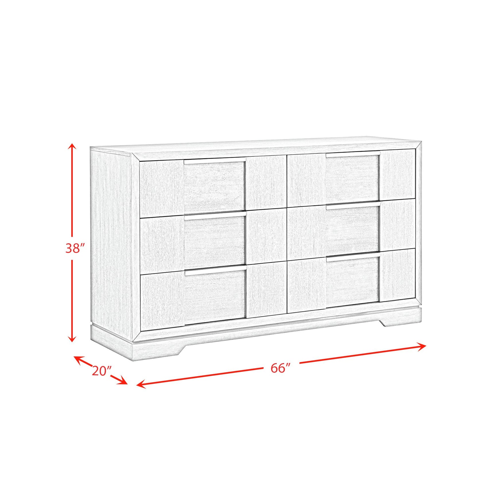 Kelis 6-Drawer Dresser in Grey - Tampa Furniture Outlet