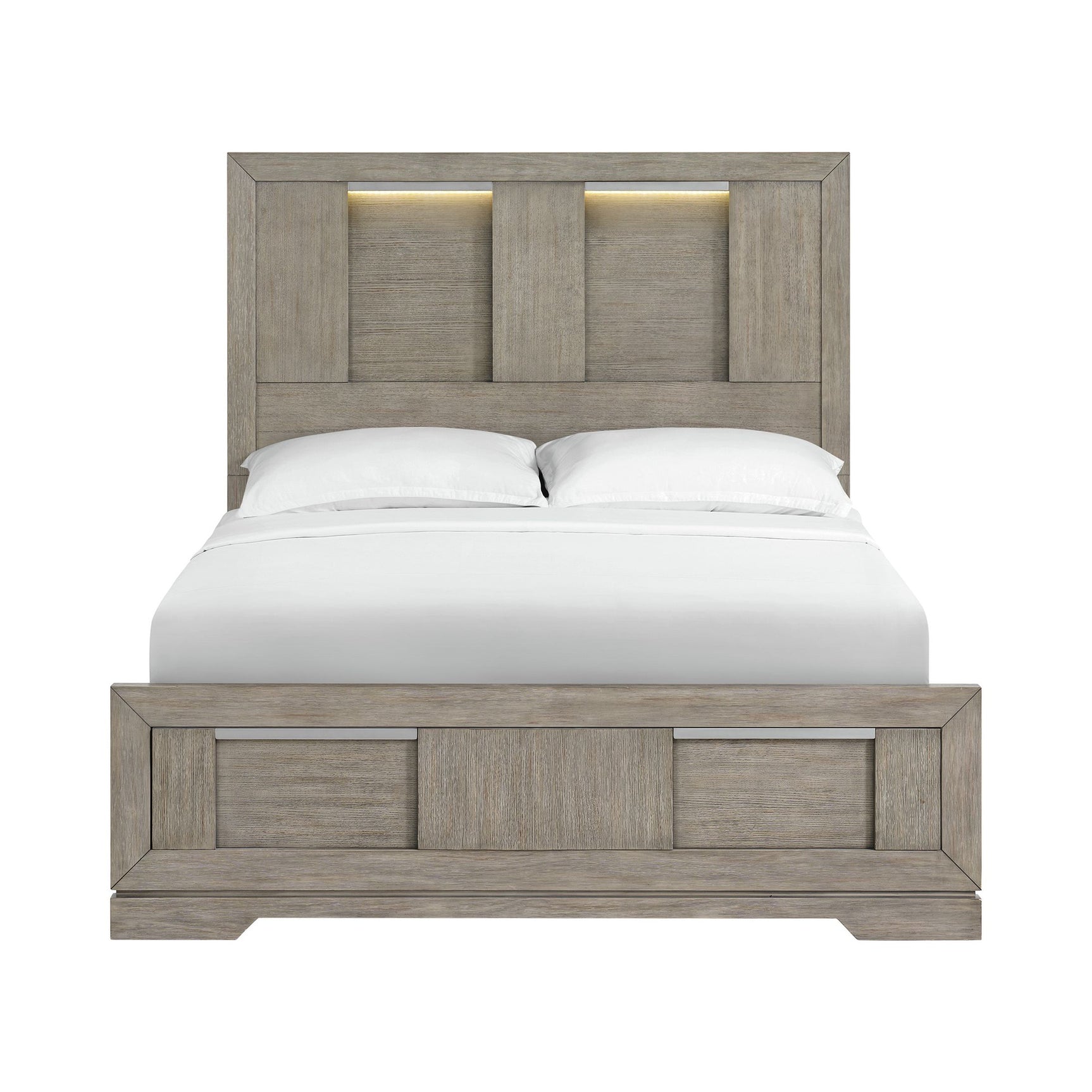 Kelis Queen Panel Bed with LED in Grey